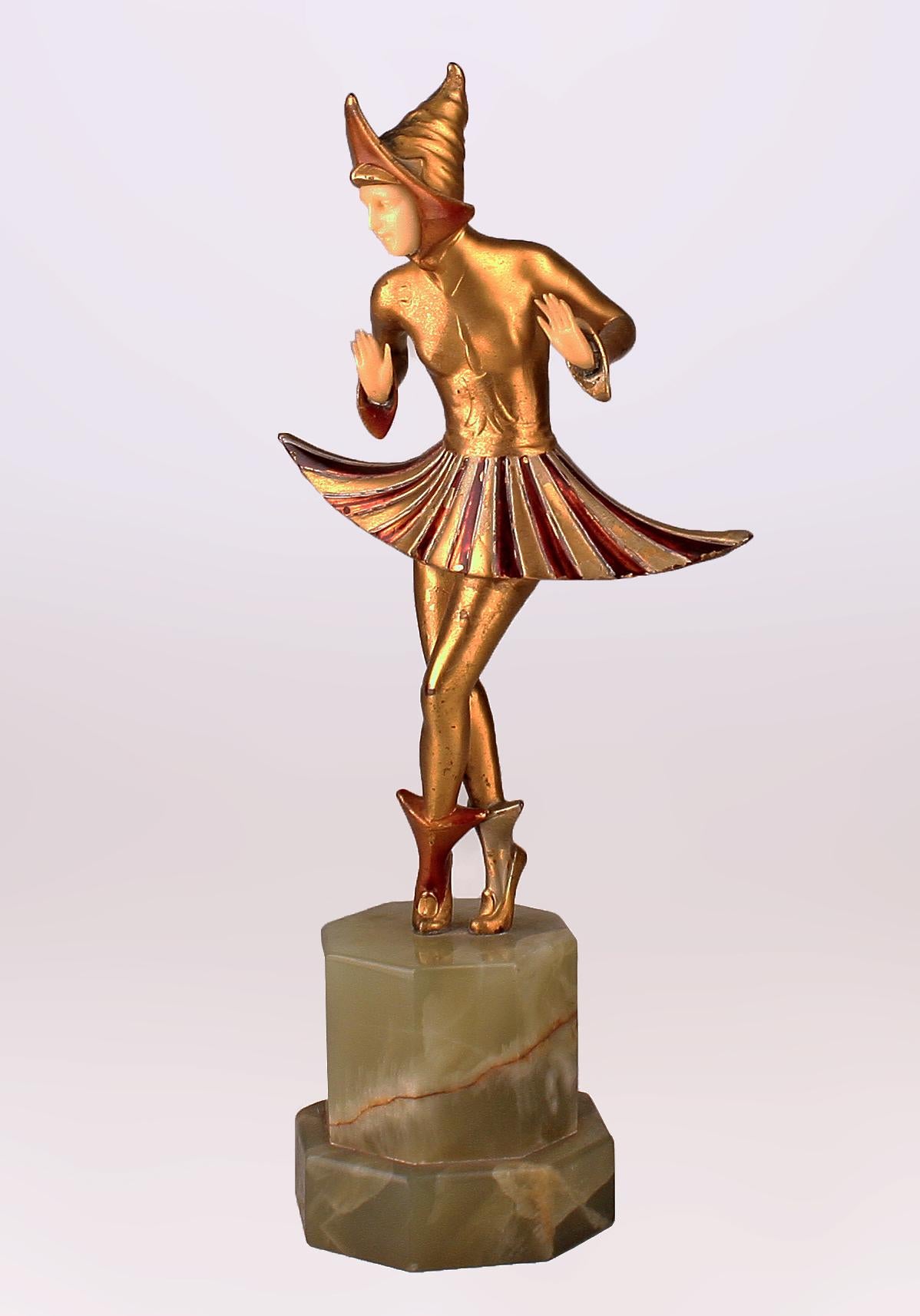Art Deco Gerdago's 'Cosmic Dance': Art Déco Austrian Bronze Chryselephantine Sculpture For Sale
