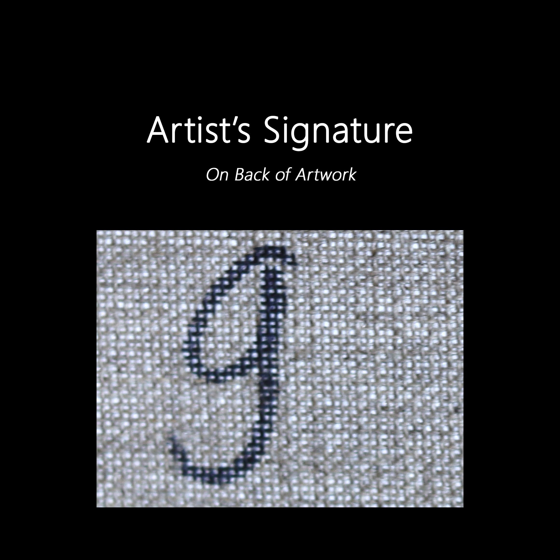 Eine weitere feine Mahlzeit - Figurative texturierte violette Töne Acrylgemälde auf Leinwand im Angebot 4