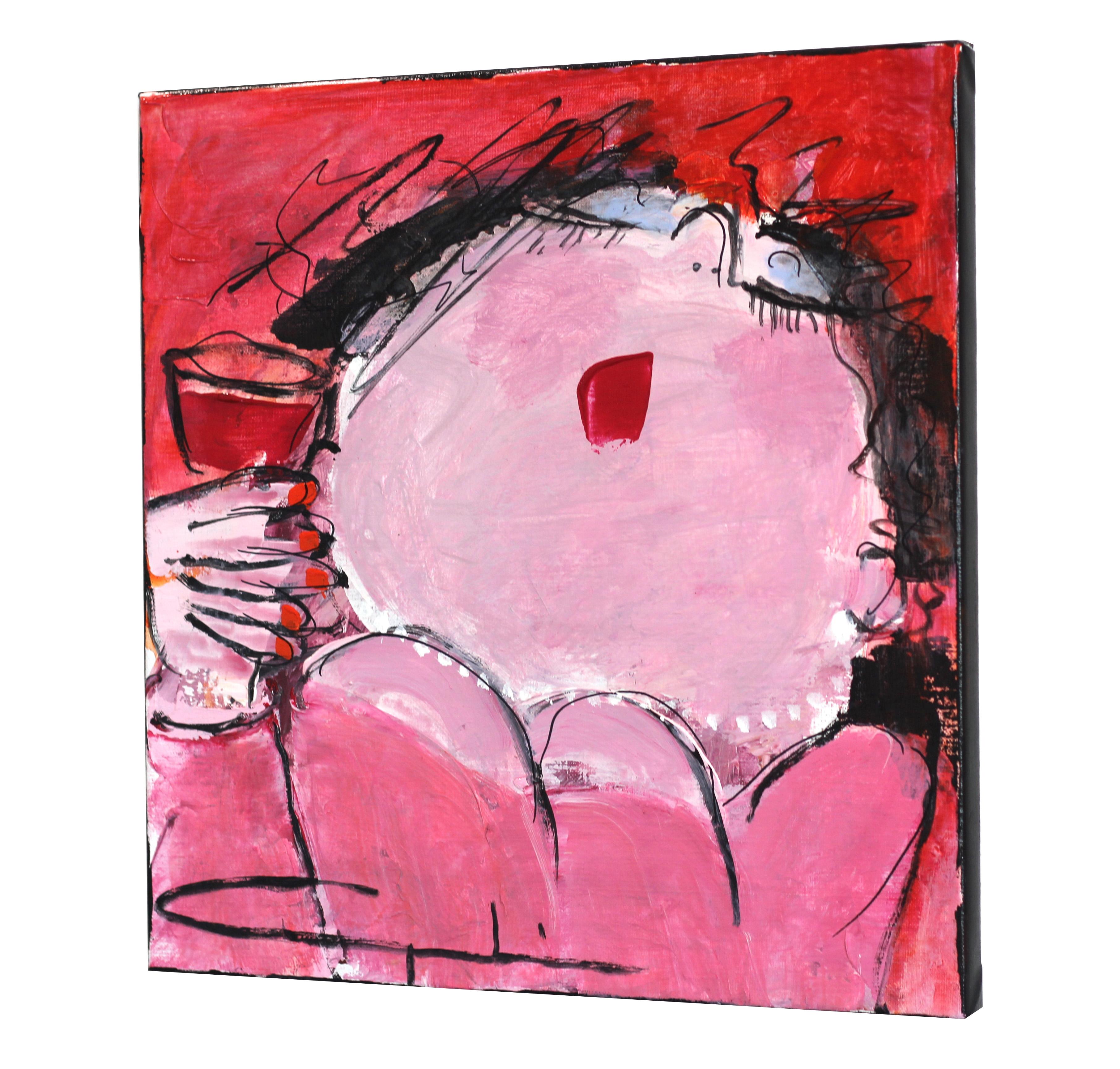 Girls Night Out (Happy Single 7) - Abstract Painting by Gerdine Duijsens