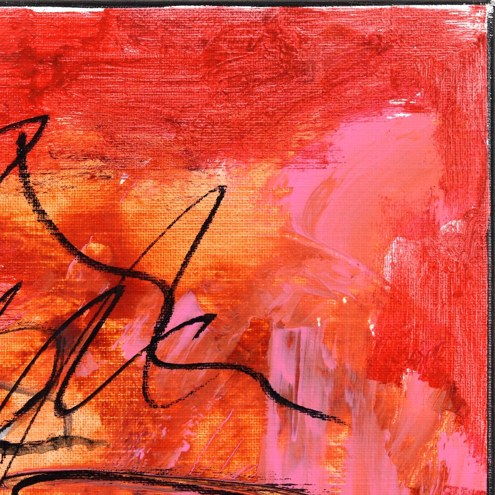 Happy Single 11 - Original Bold Delightful Figurative Pink and Red Painting For Sale 2