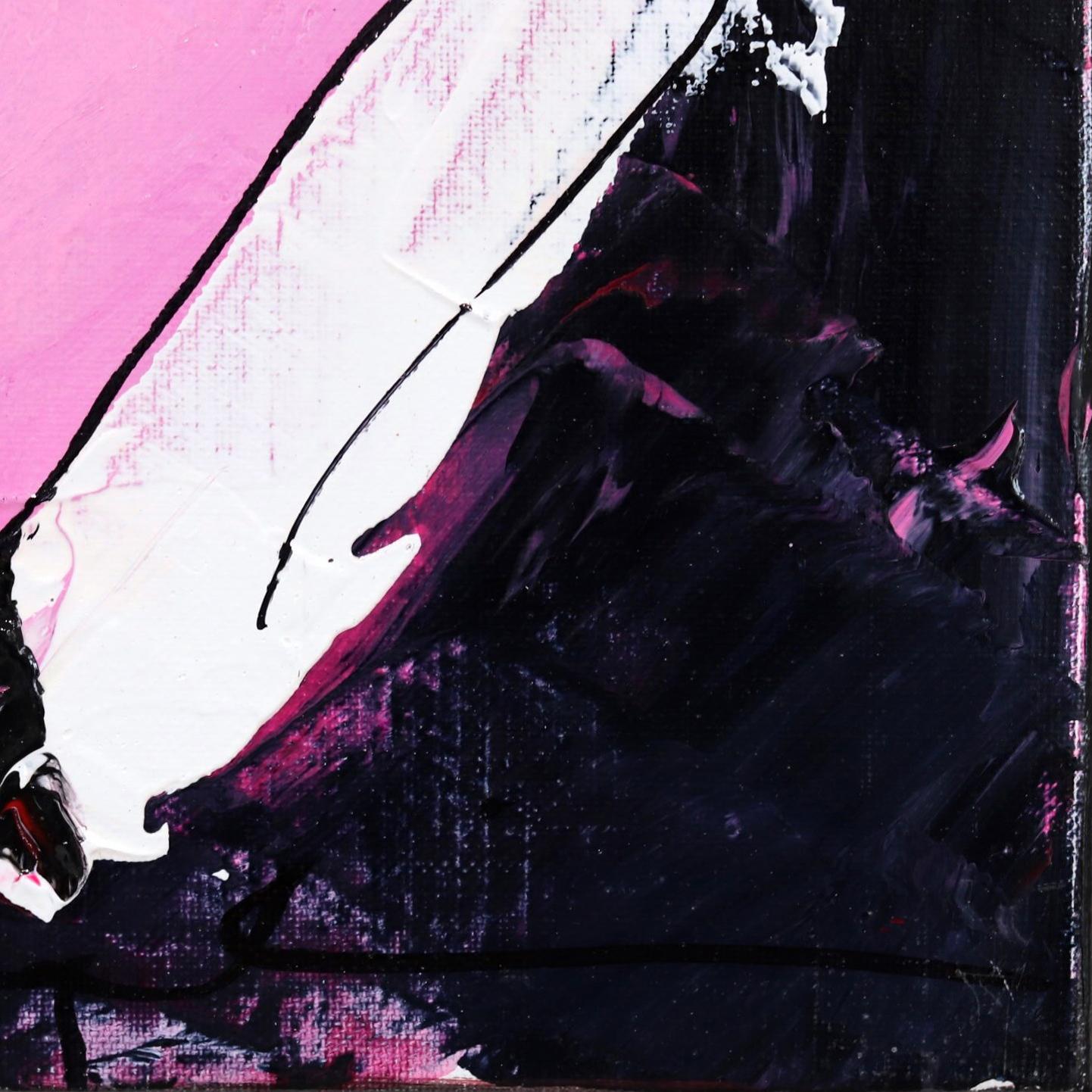 Happy Single 17 - Original Bold Delightful Figurative Pink and Purple Painting For Sale 5