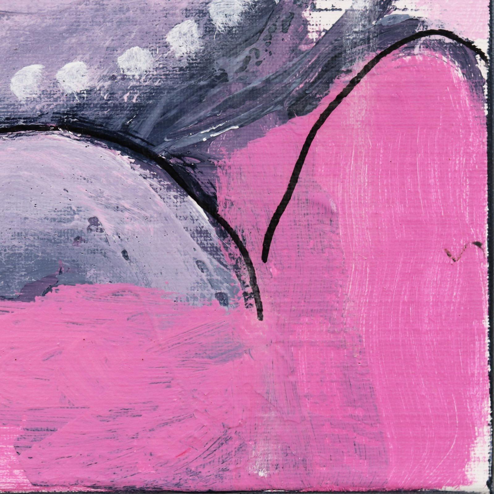 Happy Single 2 - Original Bold Delightful Figurative Fancy Pink Painting For Sale 4