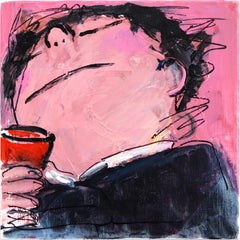 Happy Single 24 - Original Pink Figurative Portrait Painting