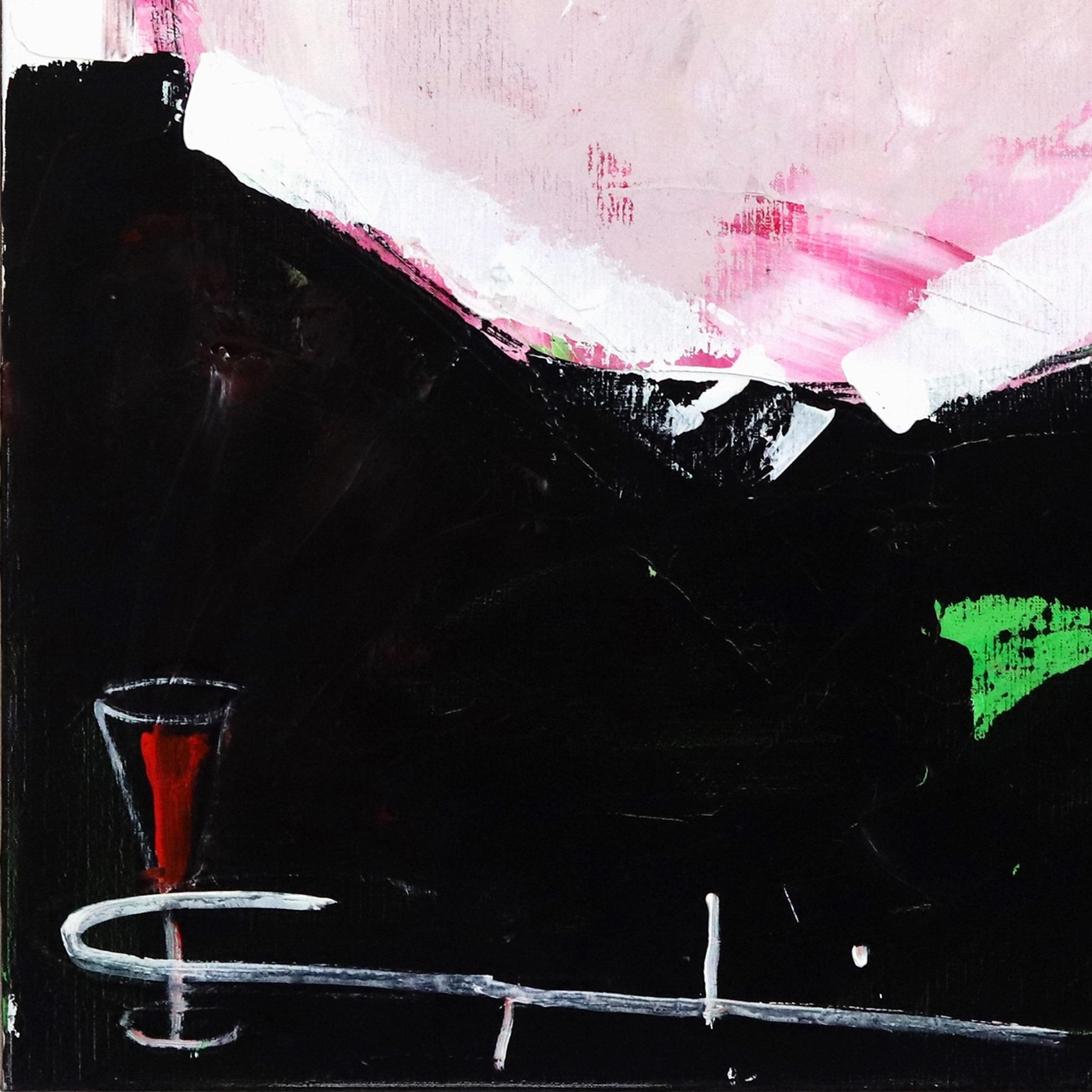Take Life the Way It Is - Evocative Figures Celebrating Life with a Drink - Black Figurative Painting by Gerdine Duijsens