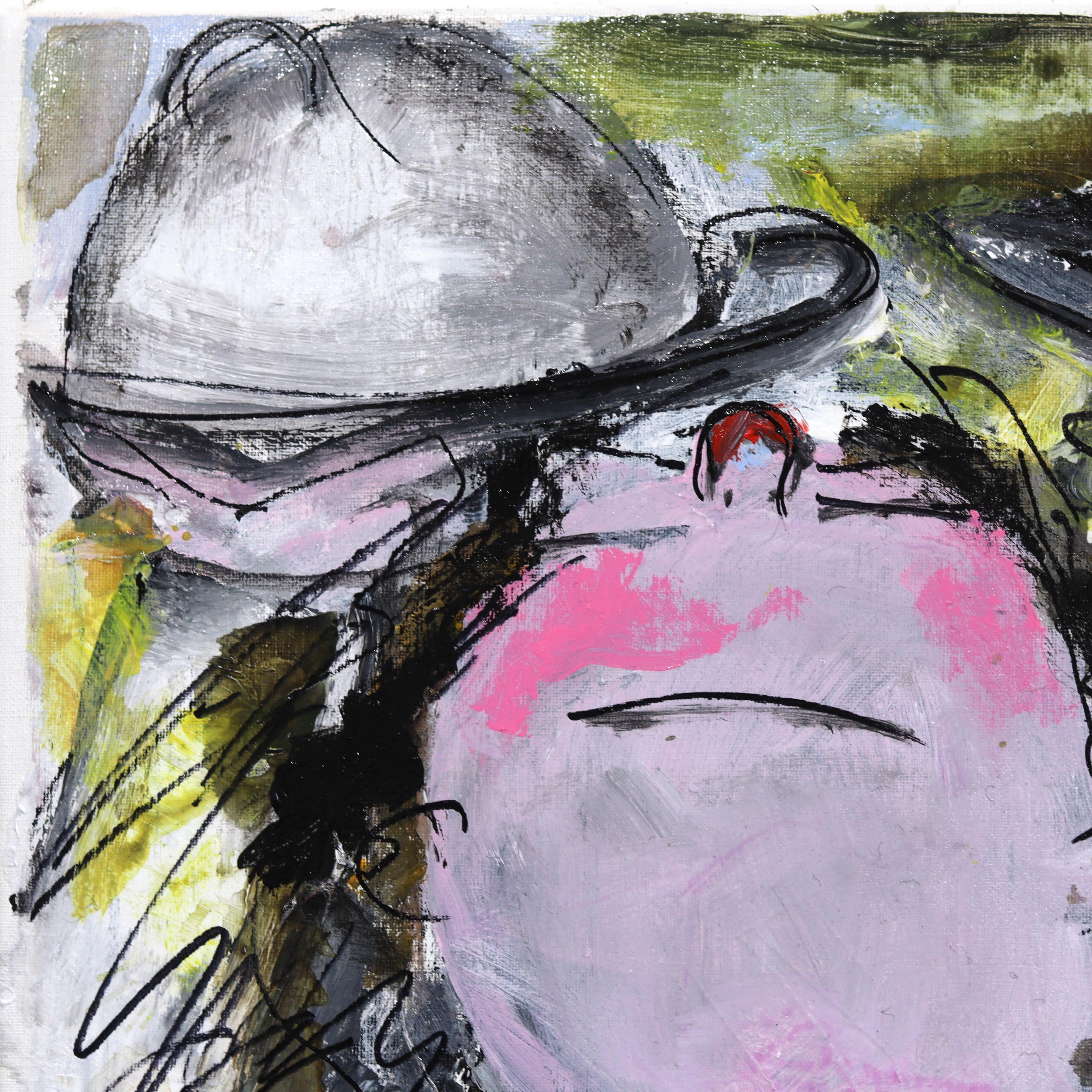 Waiters on the Run - Original Vibrant Figurative Portrait Acrylic Painting For Sale 4
