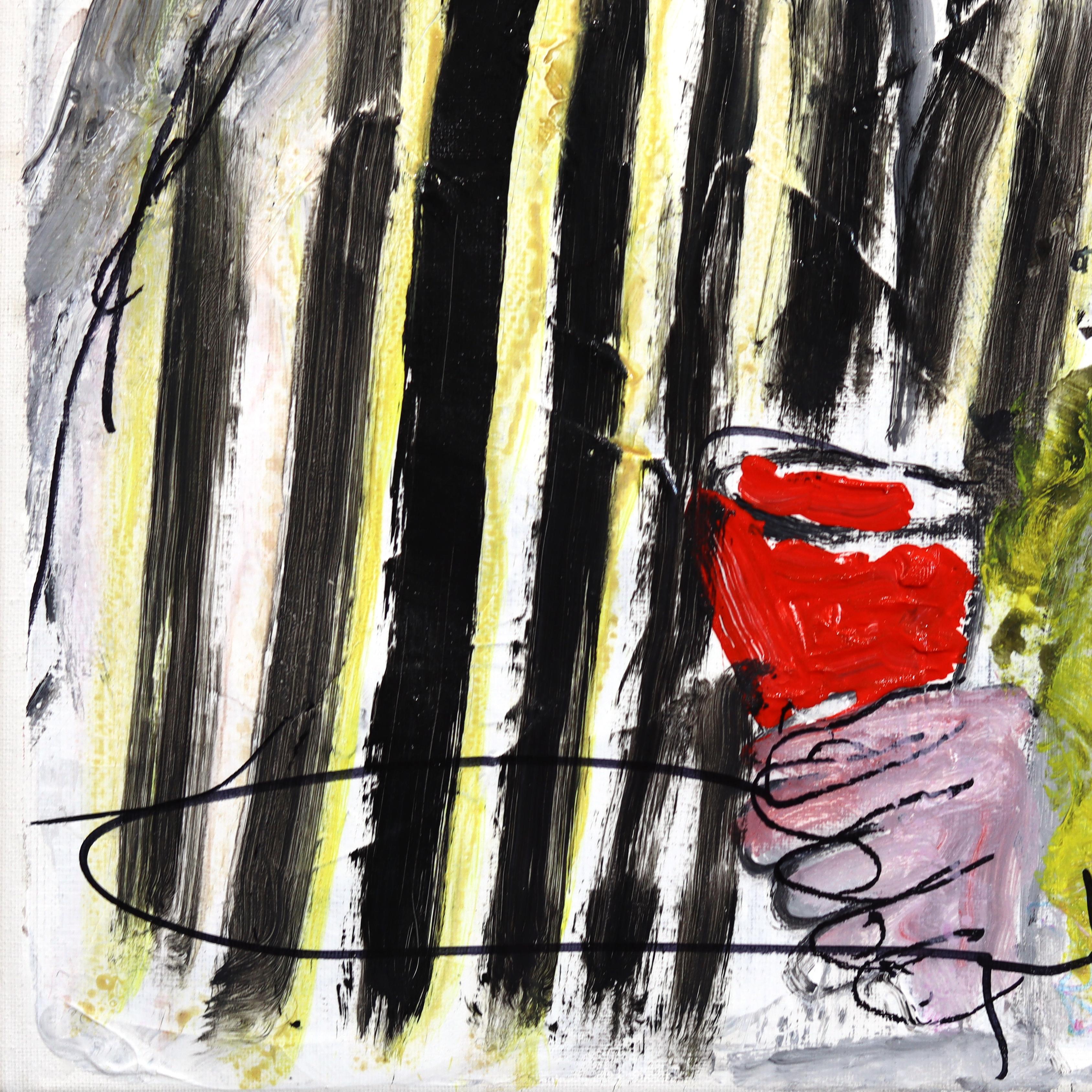 Waiters on the Run - Original Vibrant Figurative Portrait Acrylic Painting For Sale 5