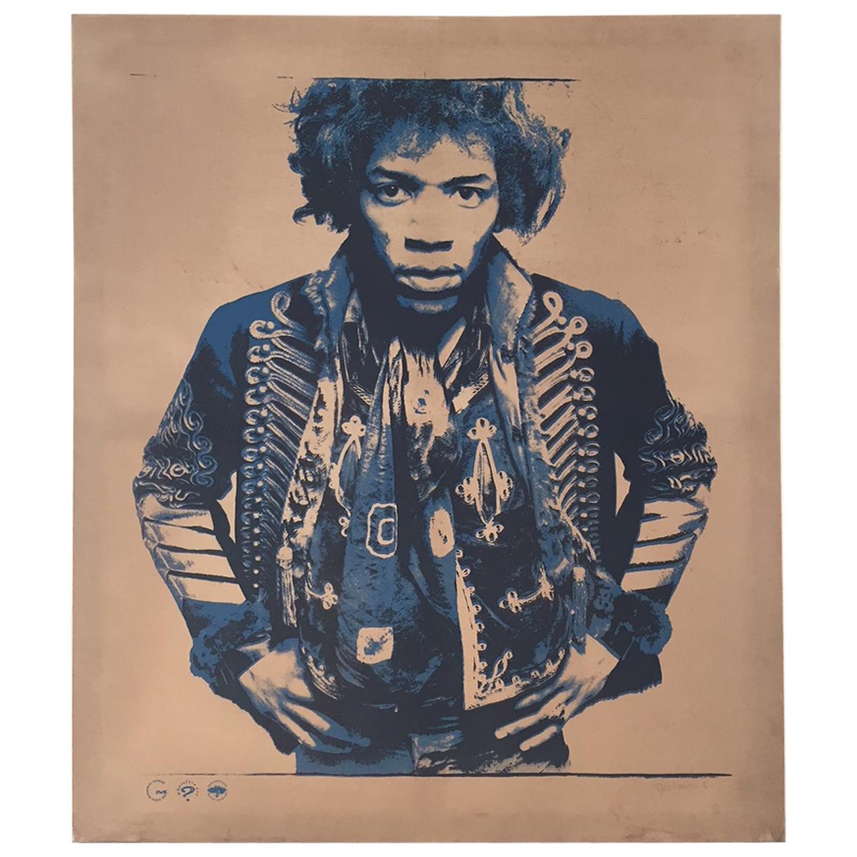 Gered Mankowitz Jimi Hendrix, London, 1967 Druck Farbe Blau auf Leinwand im Angebot