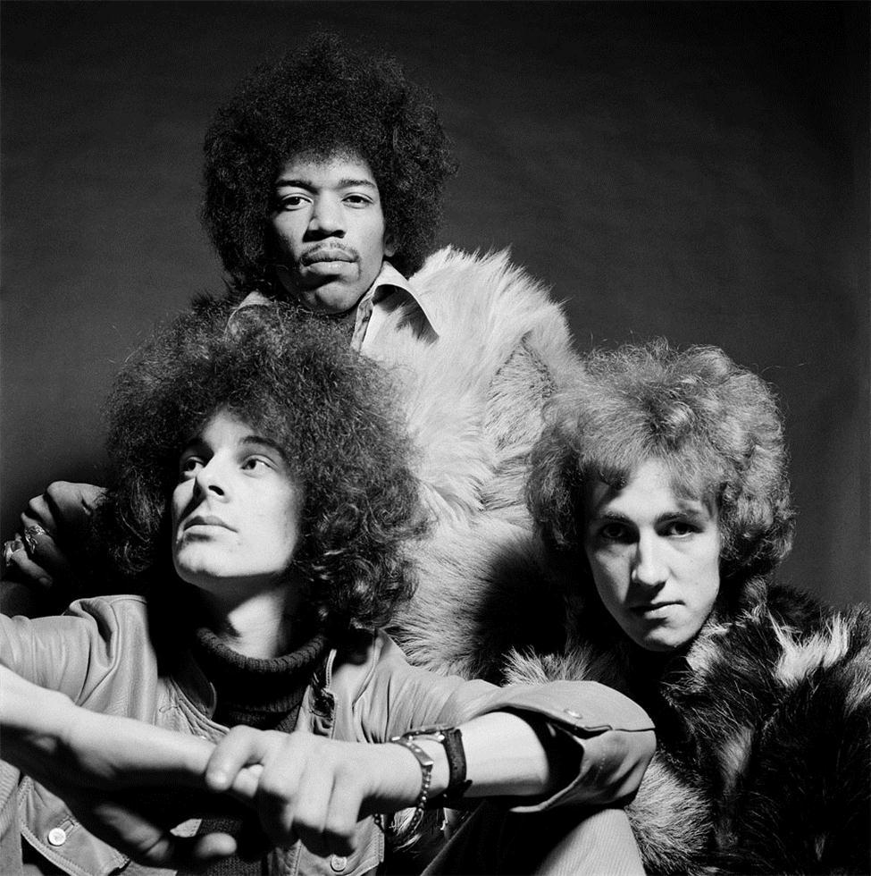 Gered Mankowitz Black and White Photograph -  Jimi Hendrix and The Experience, 1967