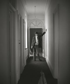 Retro Mick Jagger at Home, Silver Gelatin Print, Black and white photography, portrait