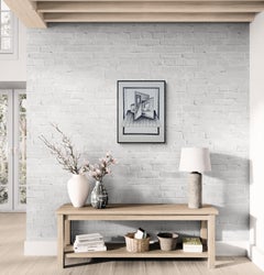 Zwei gegenüberliegende Ansichten treffen sich (Geometrisch, Op Art, Moderne, Architektur, Inneneinrichtung)