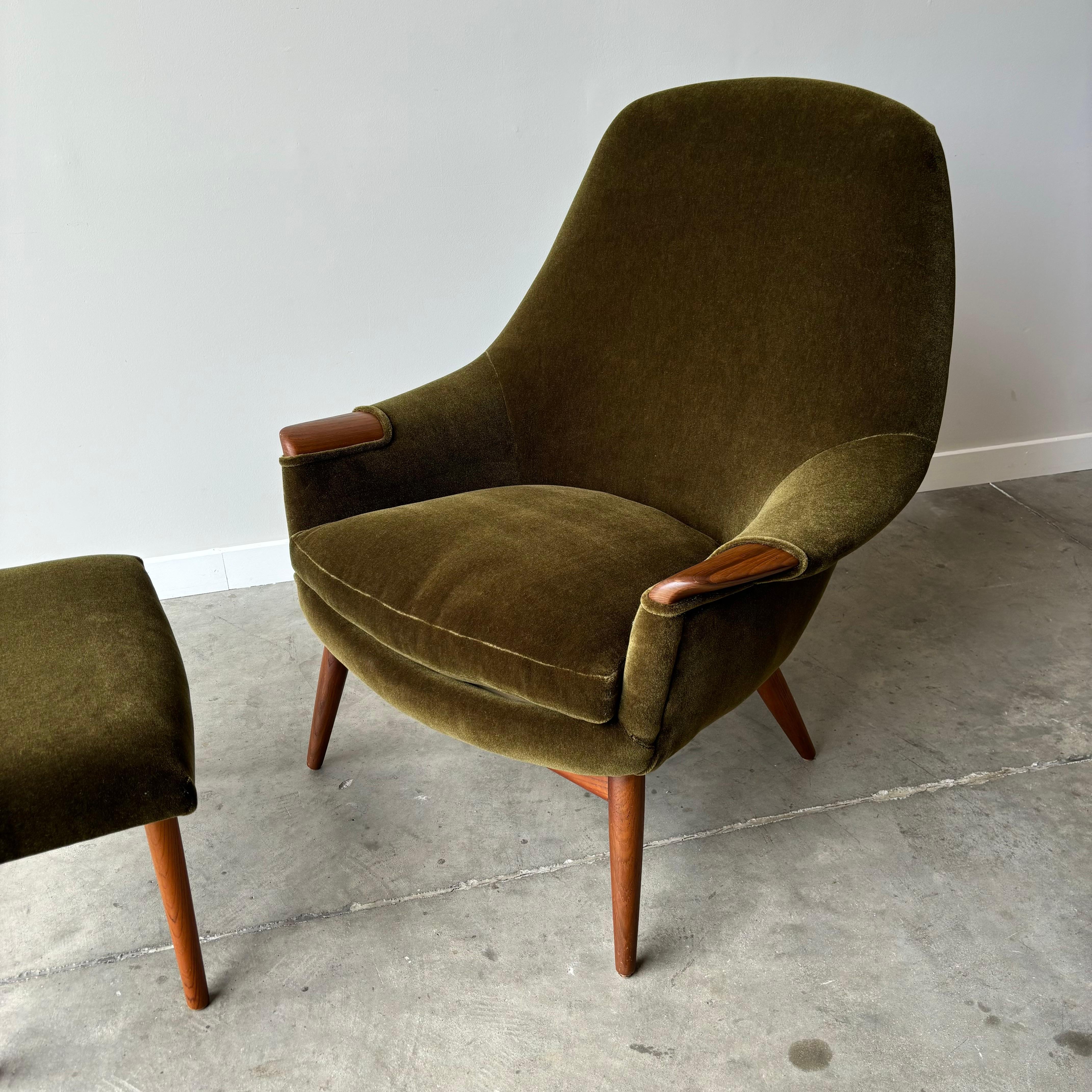 Mid-Century Modern Gerhard Berg Lounge And Ottoman, Danish Modern, 1960s