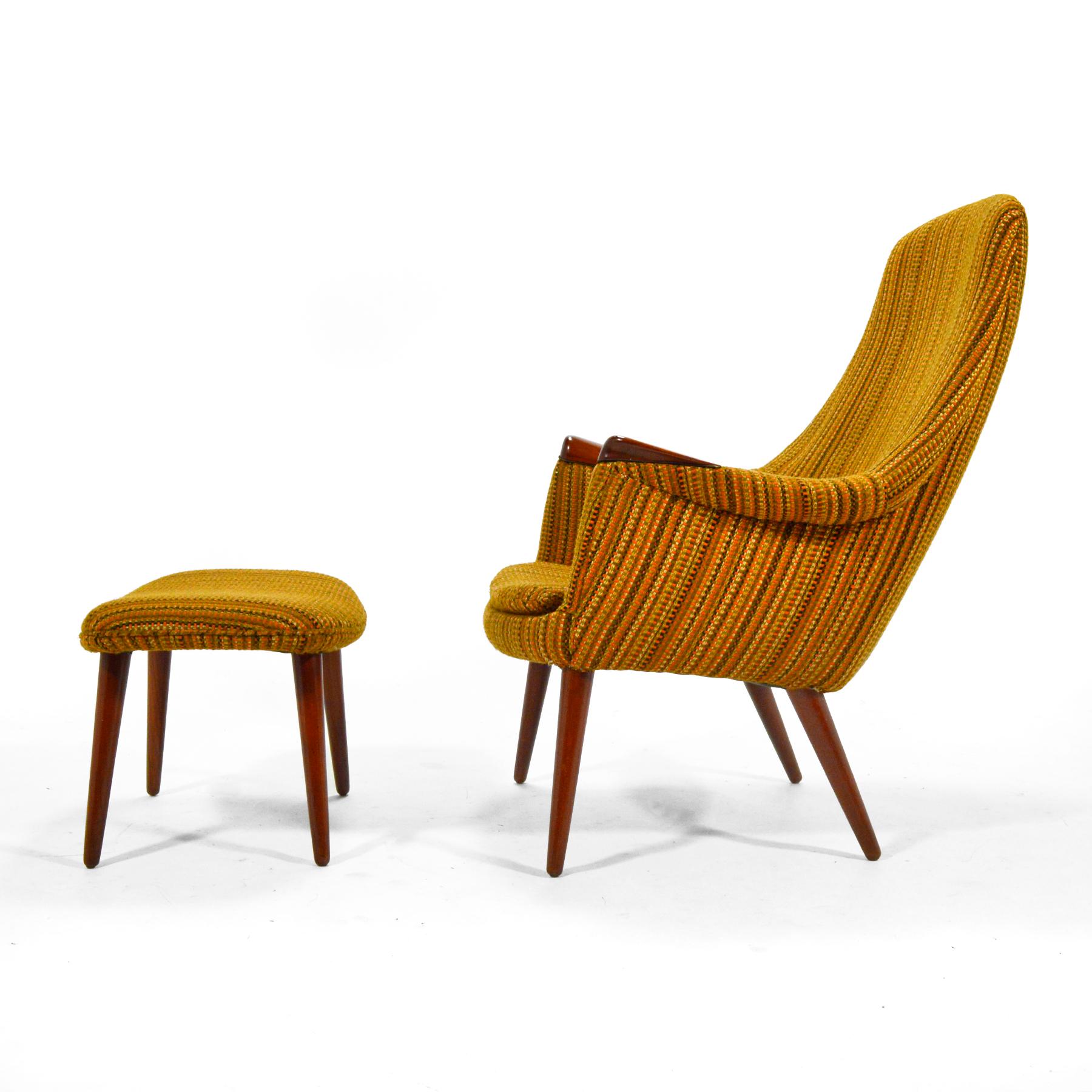 Scandinavian Modern Gerhard Berg Lounge Chair and Ottoman