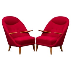 Gerhard Berg, Pair Lounge Chairs Model 1712 for P.I. Langlo's 1950s