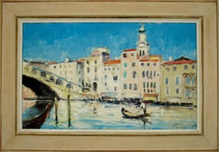 Gerhard Cohn Roemers German 1900-1965 Venice Ponte Del Rialto Italy Oil Painting