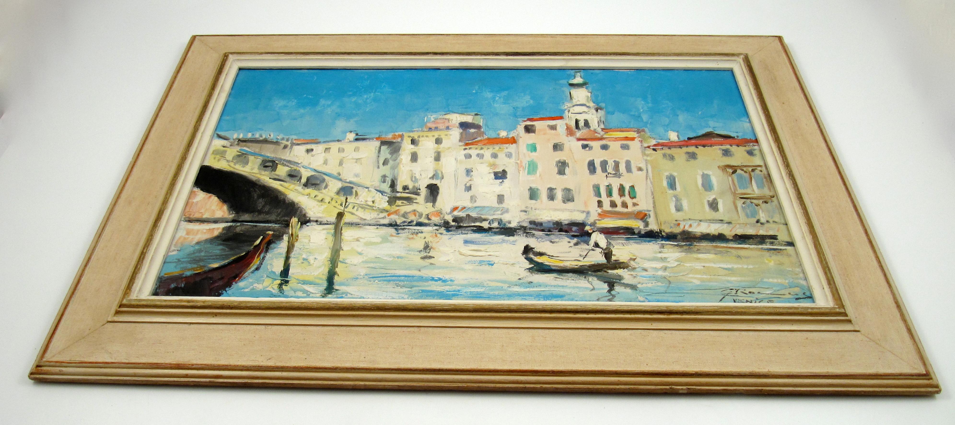 Gerhard Cohn Roemers
(German, 1900 - 1965)

Ponte Del Rialto in Venice
•	Oil on canvas, ca. 40 x 65 cm
•	Frame, ca. 57 x 82 cm
•	Signed and titled lower right corner

Gerhard Cohn Roemers paintings depicting scenes from all over Europe and North