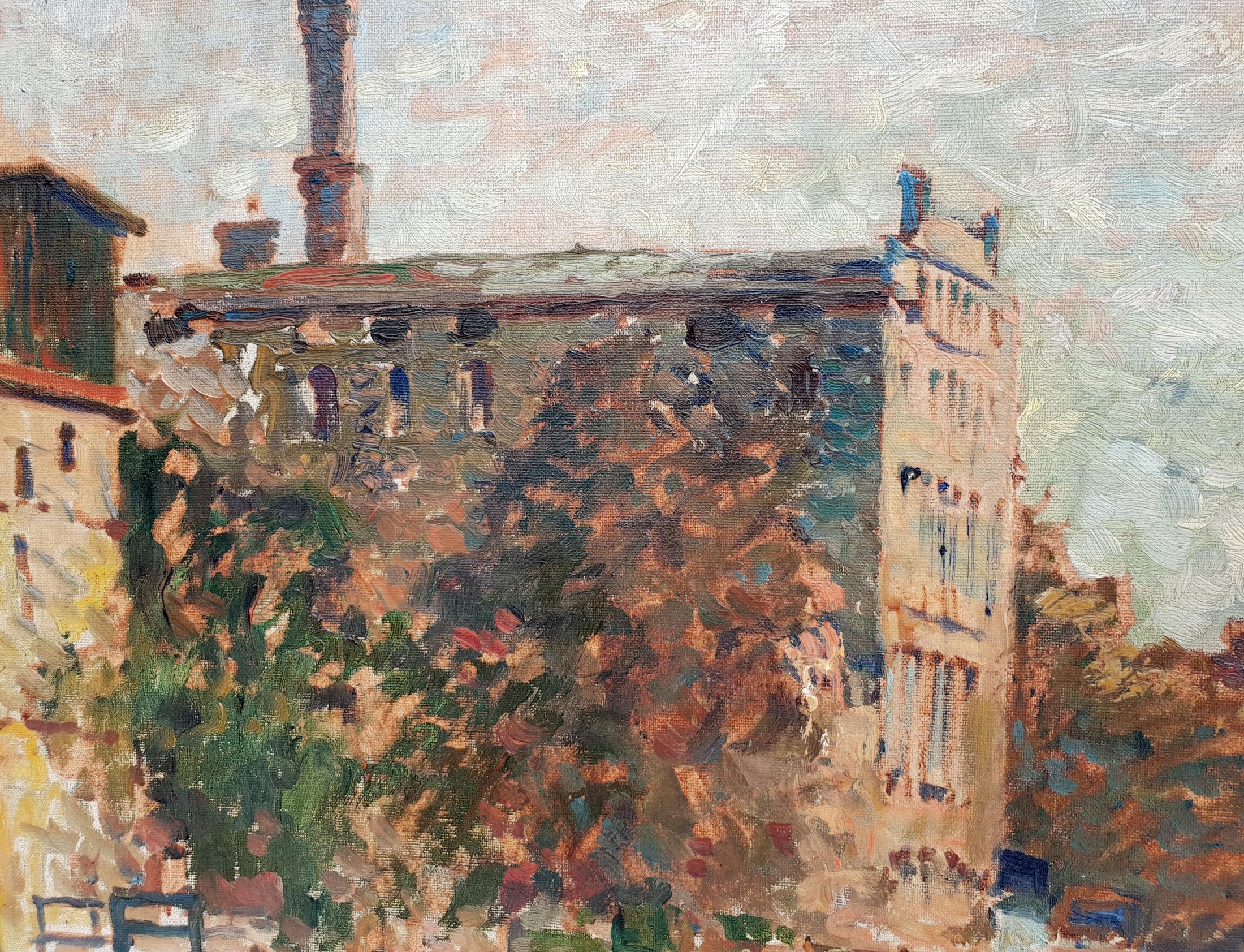 Hand-Painted Gerhard Graf, a Canal in Hamburg, 1920s For Sale