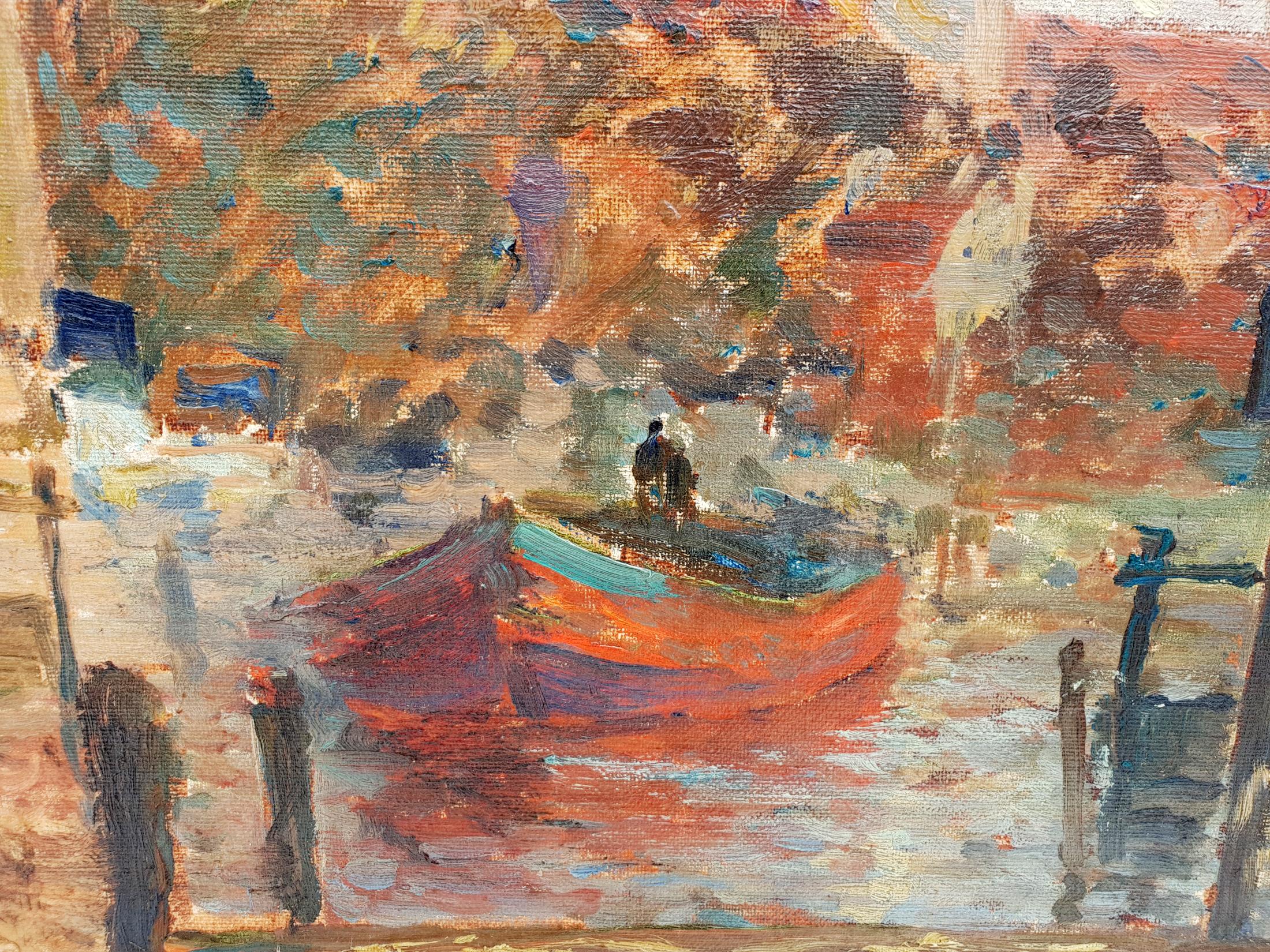 Gerhard Graf, a Canal in Hamburg, 1920s In Good Condition For Sale In Kiel, Schleswig-Holstein