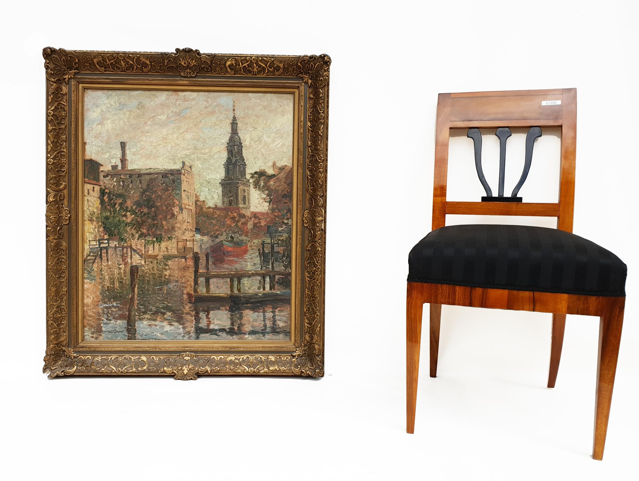 Canvas Gerhard Graf, a Canal in Hamburg, 1920s For Sale