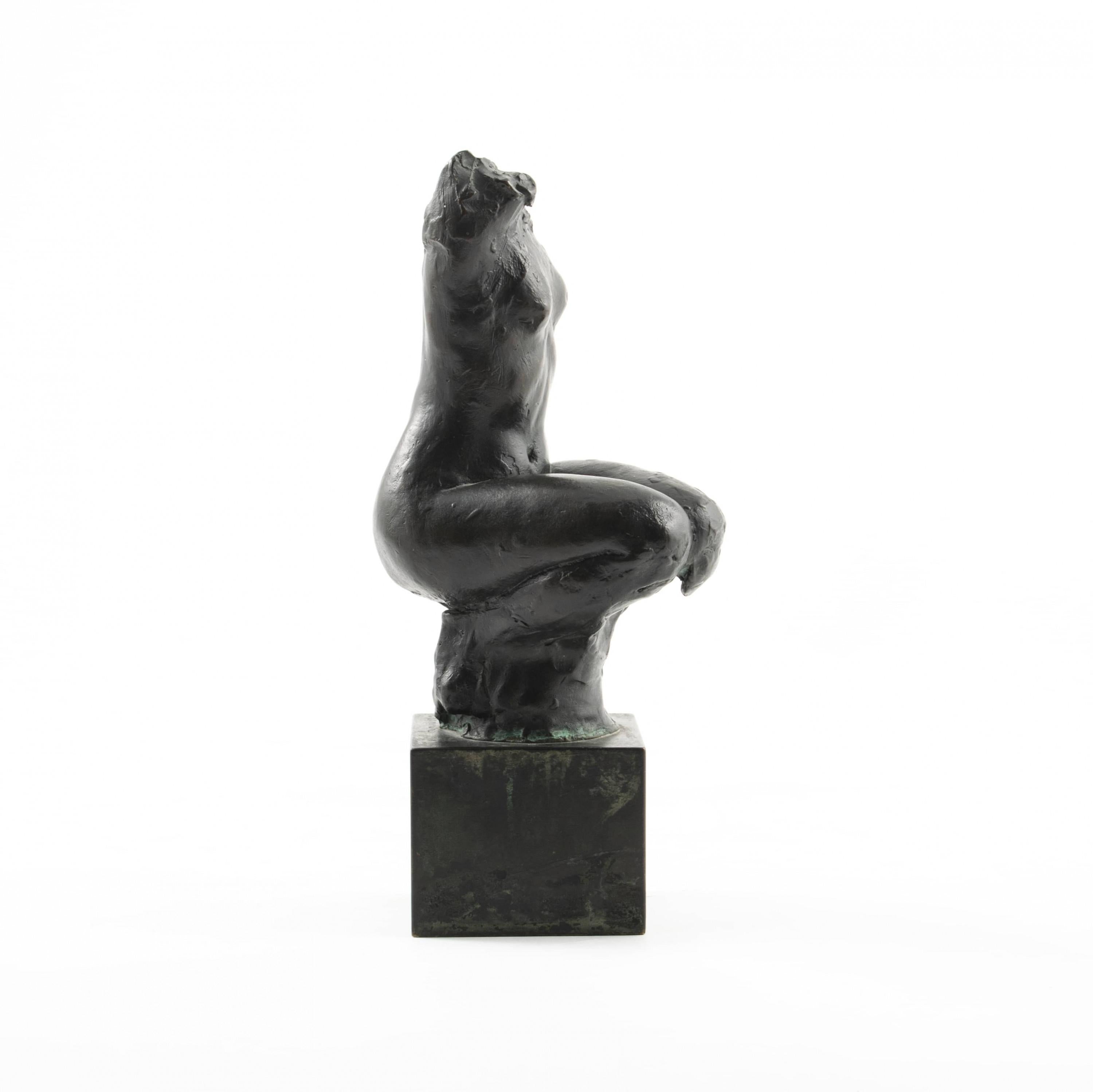Danish Gerhard Henning, Bronze Statuette, Sitting Woman