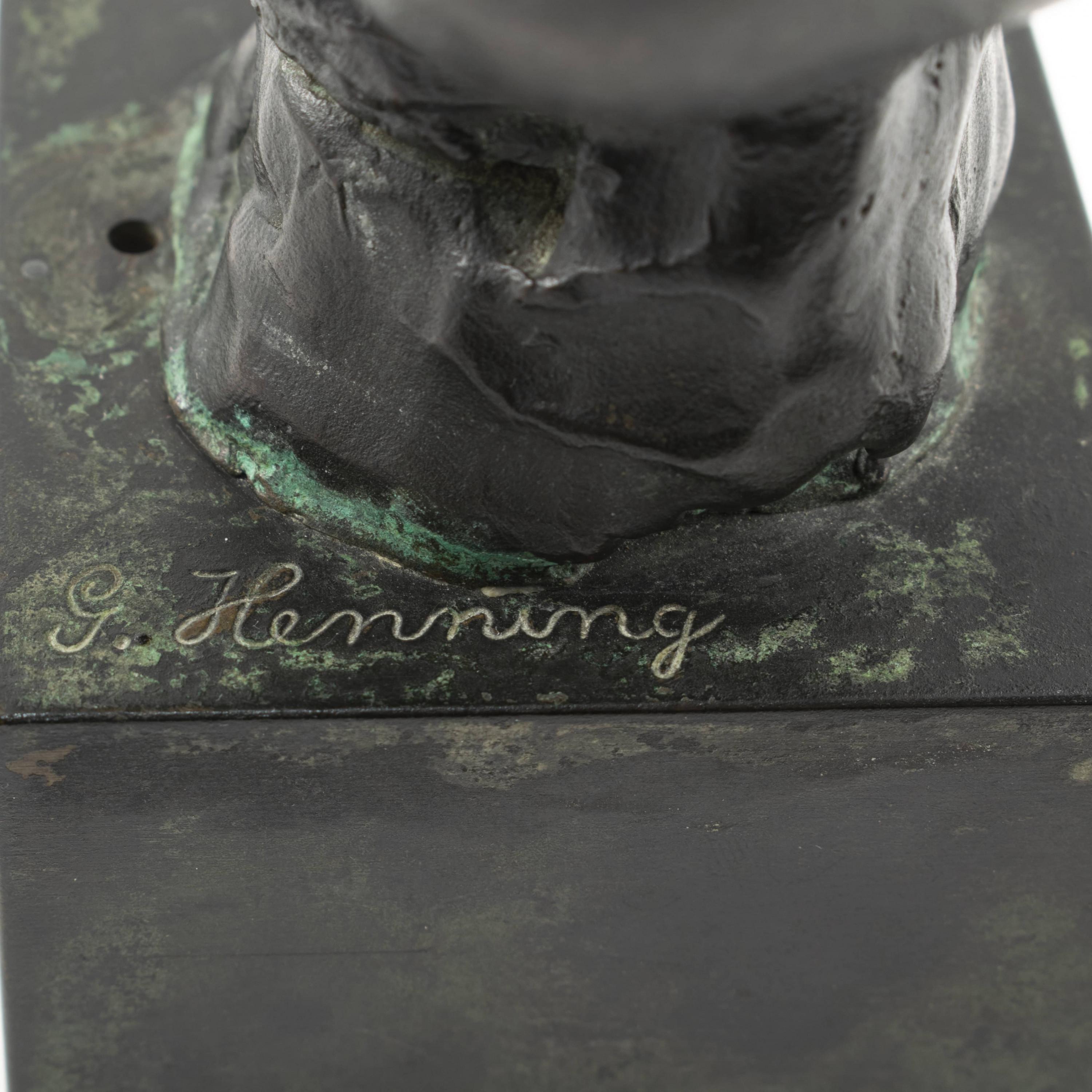 Gerhard Henning, Bronze Statuette, Sitting Woman 2