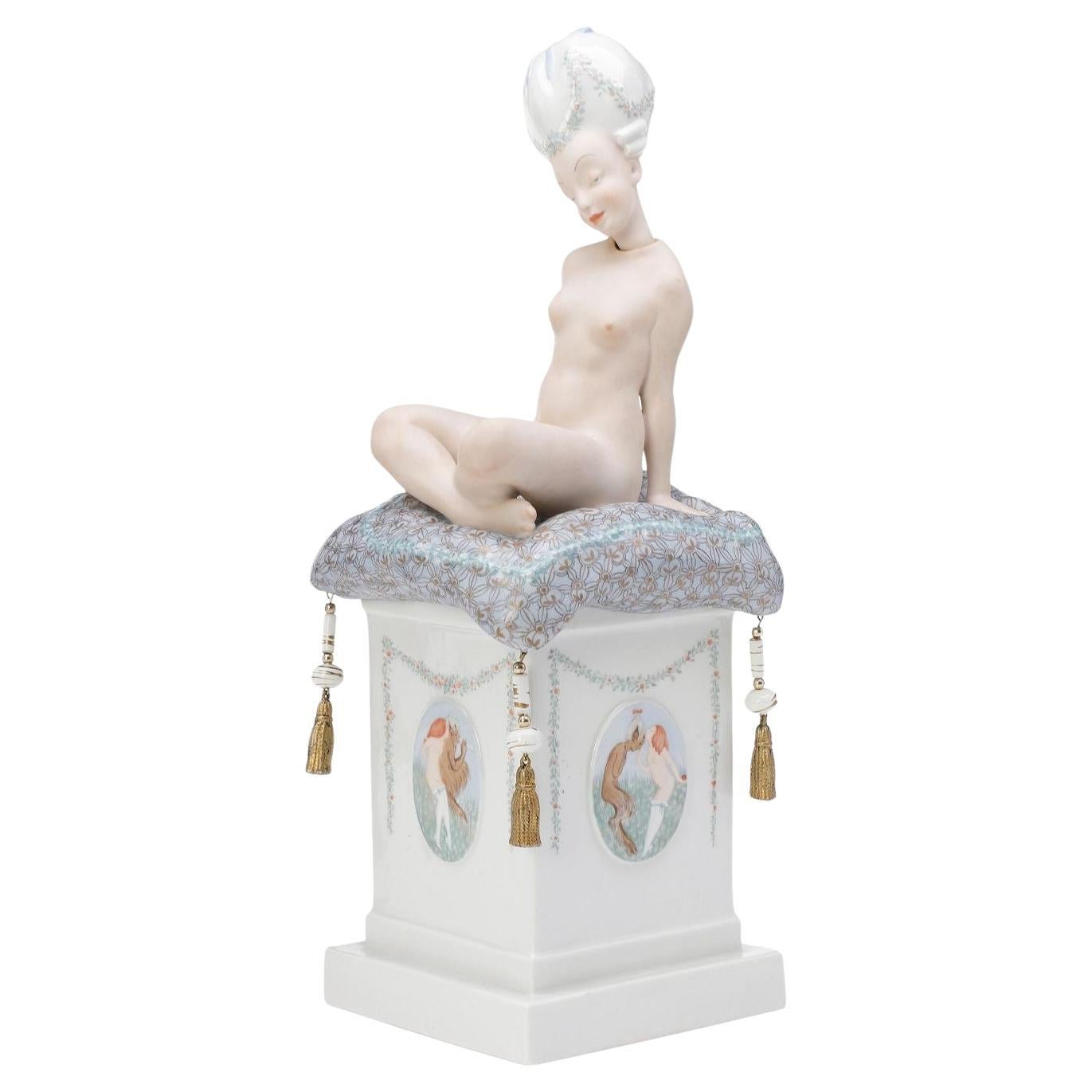 Gerhard Henning for Royal Copenhagen. Porcelain bobblehead doll ‘Ane Mari’ For Sale