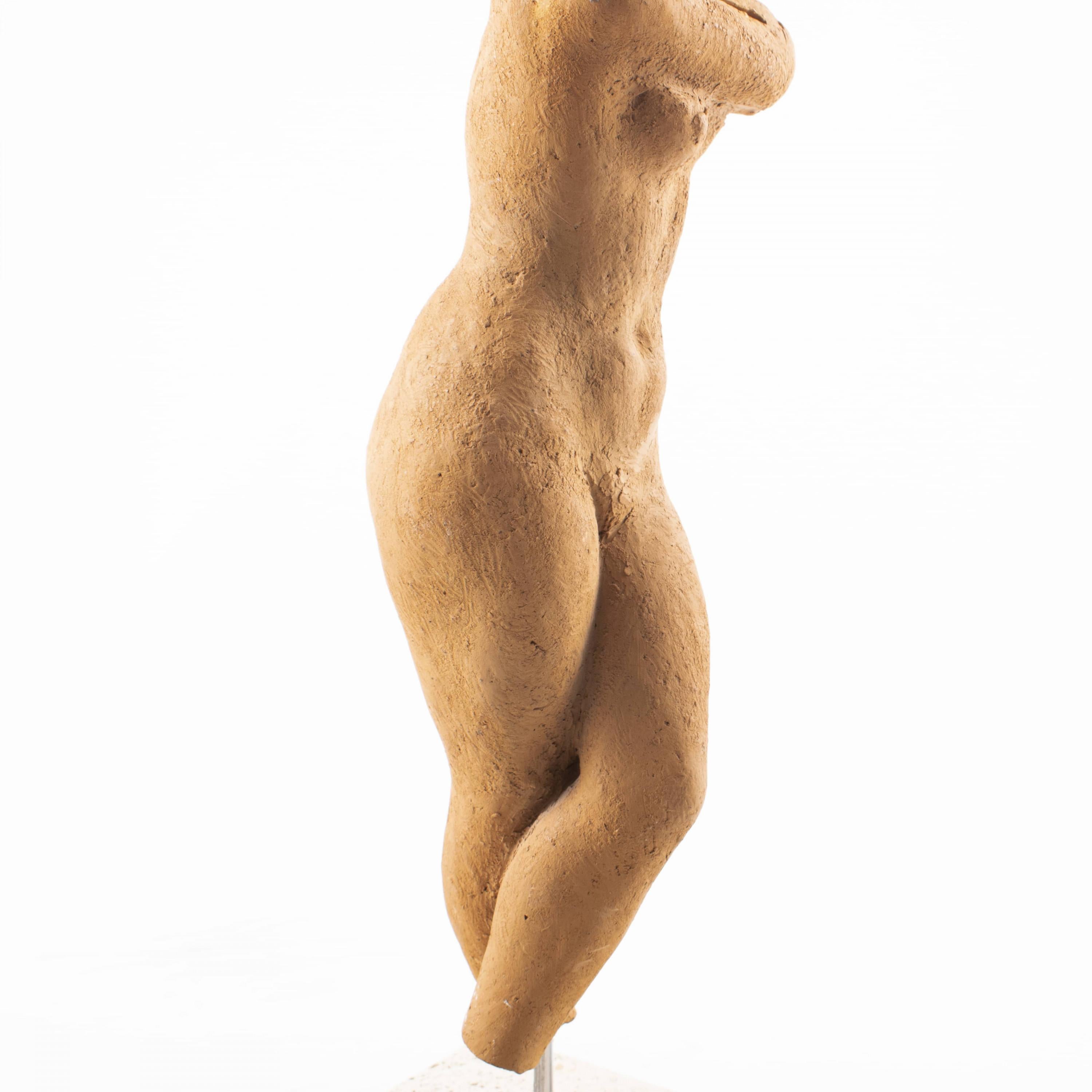 Gerhard Henning, Gracious Female Figure in Burnt Clay For Sale 1