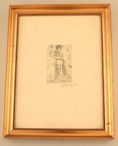 Gerhard Henning Nude Study, Erotic Etching on Japan Paper