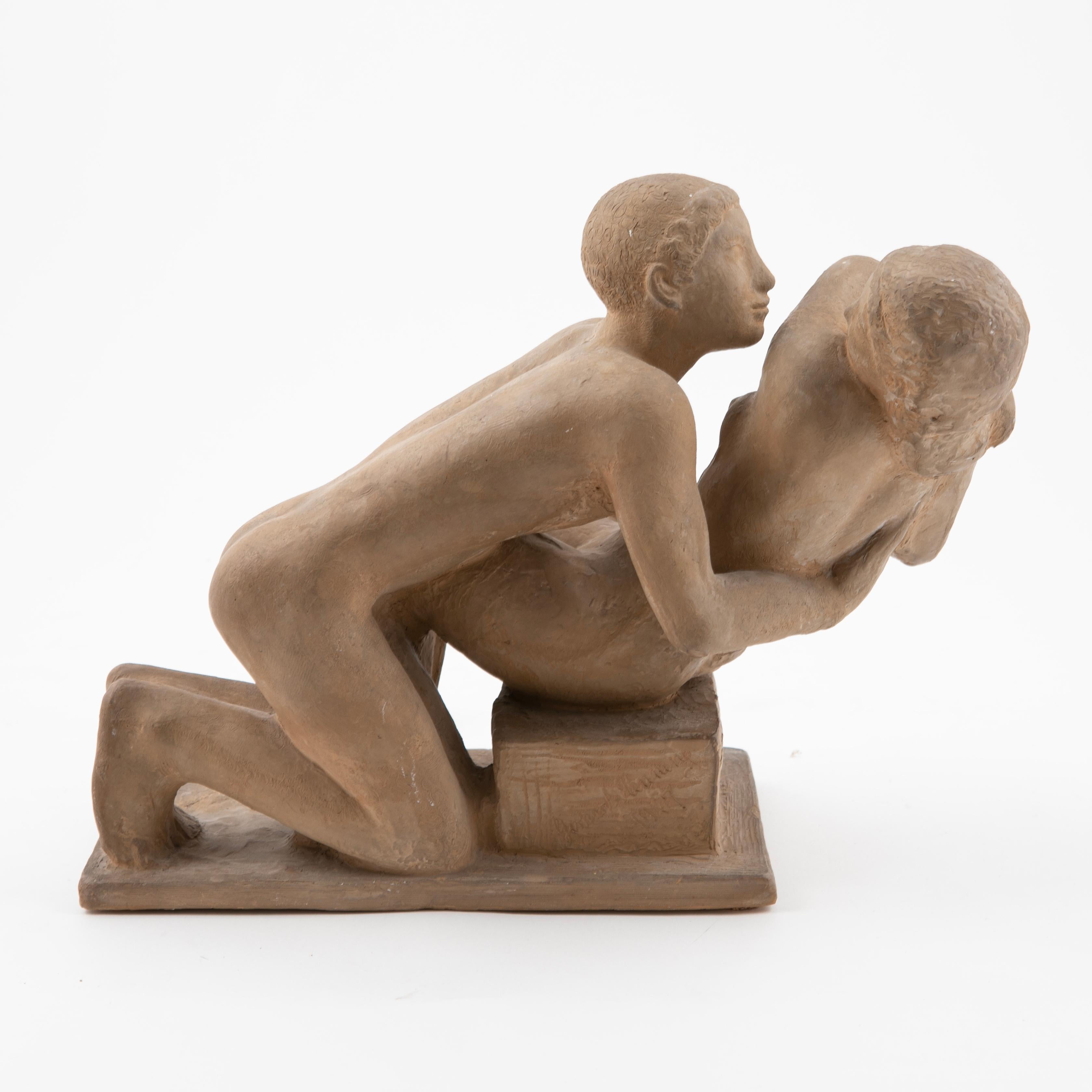 Gerhard Henning Male & Woman Clay Sculpture For Sale 7