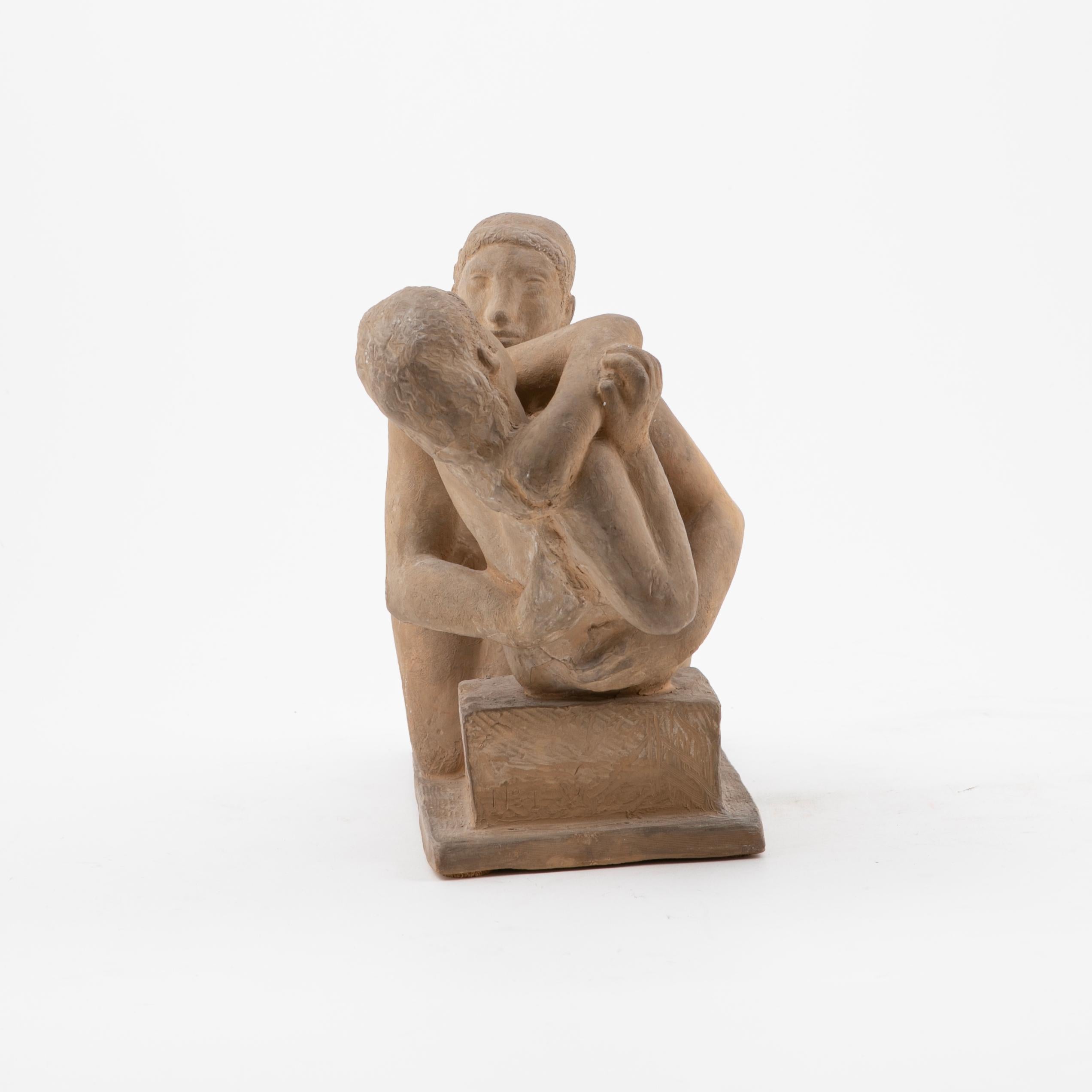 Danois Gerhard Henning Sculpture en terre cuite Homme et Femme en vente