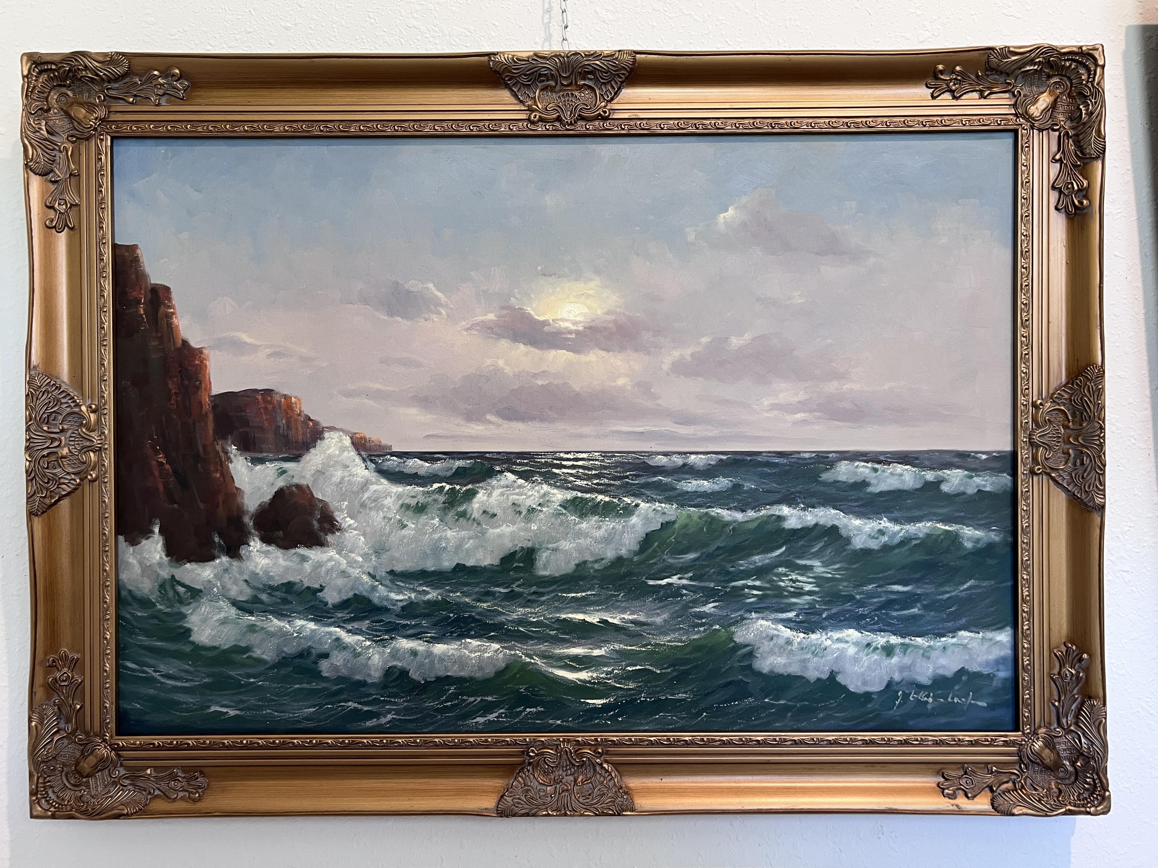 Gerhard Lukas Larsen (German 1911-1965) Oil canvas Vintage, Maritime, Seascape im Angebot 1