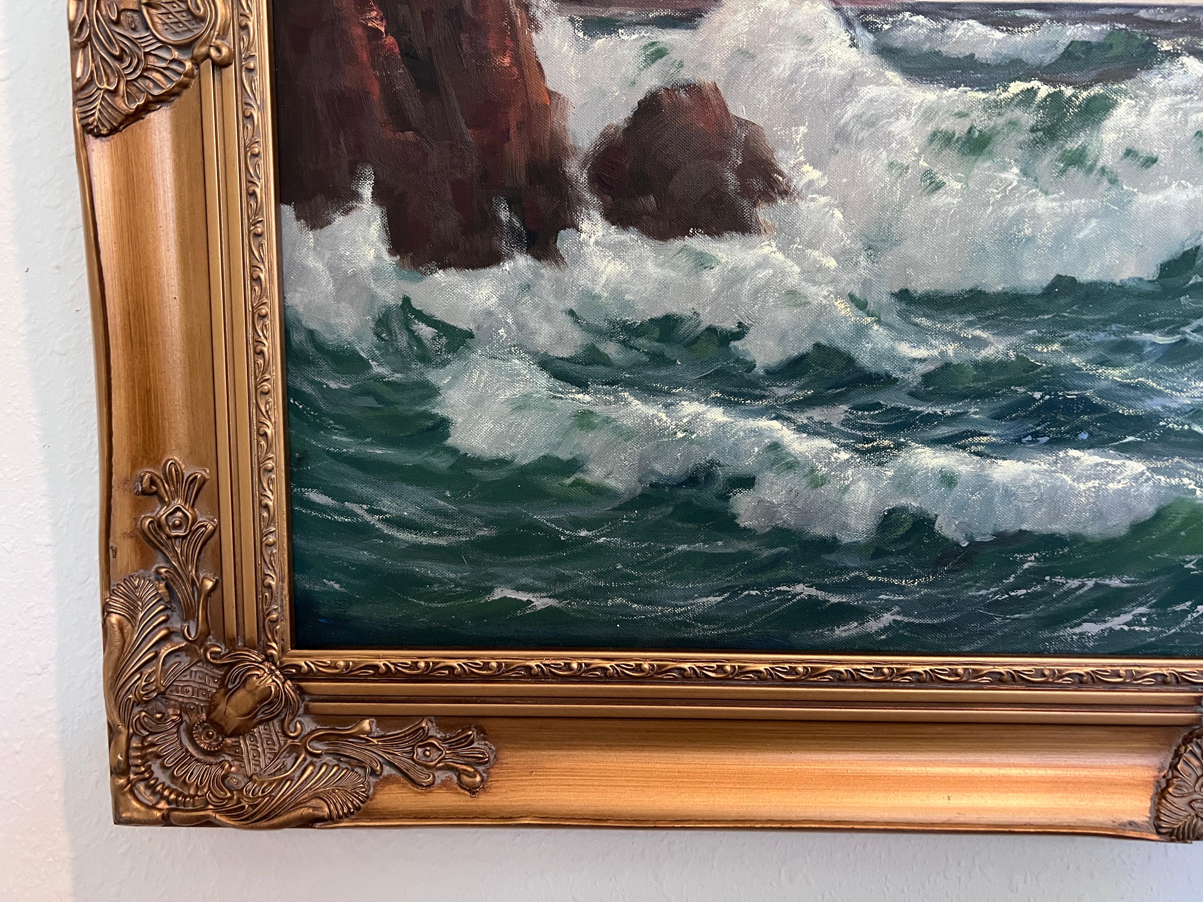 Gerhard Lukas Larsen (German 1911-1965) Oil canvas Vintage, Maritime, Seascape im Angebot 3