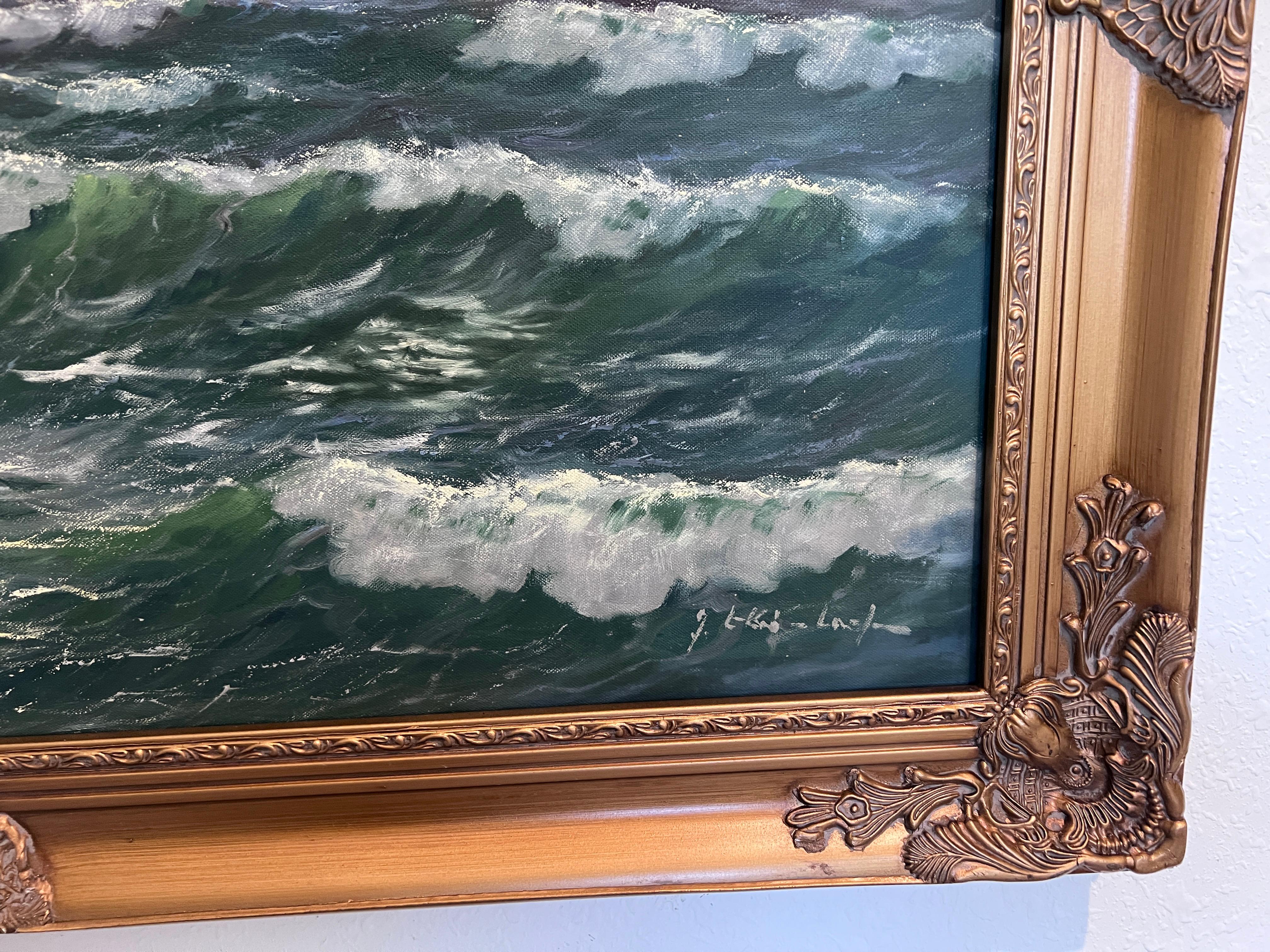 Gerhard Lukas Larsen (German 1911-1965) Oil canvas Vintage, Maritime, Seascape im Angebot 6