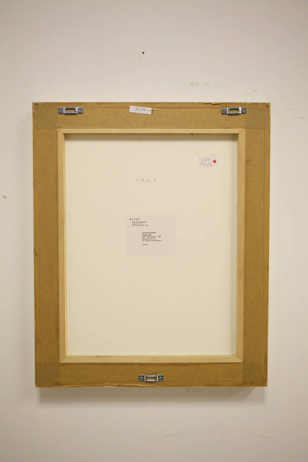 Minimalistischer, konzeptioneller, architektonischer Siebdruck von Venedig 1997 – Print von Gerhard Merz