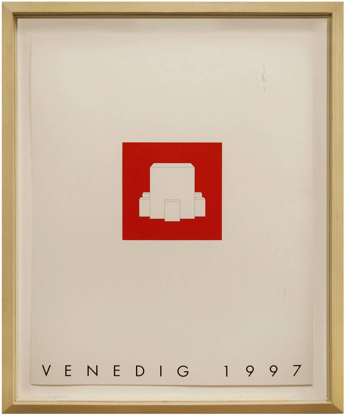 Gerhard Merz Abstract Print – Minimalistischer, konzeptioneller, architektonischer Siebdruck von Venedig 1997