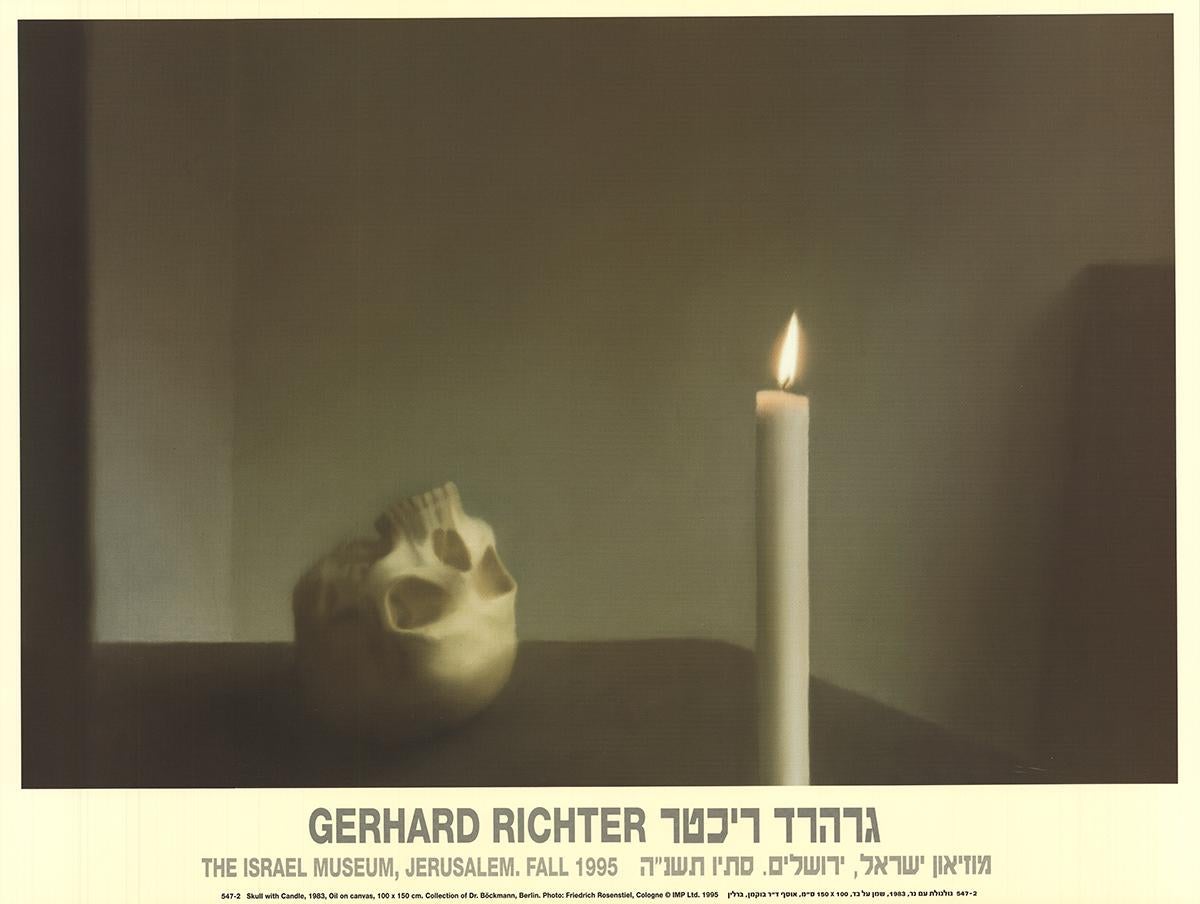 This is a reproduction of Gerhard Richter's 1983 "Skull with Candle" is in very good condition with signs of age or handling. It was published for the Israel Museum's Fall 1995 exhibition of the stylistically versatile German artist's work. Soft