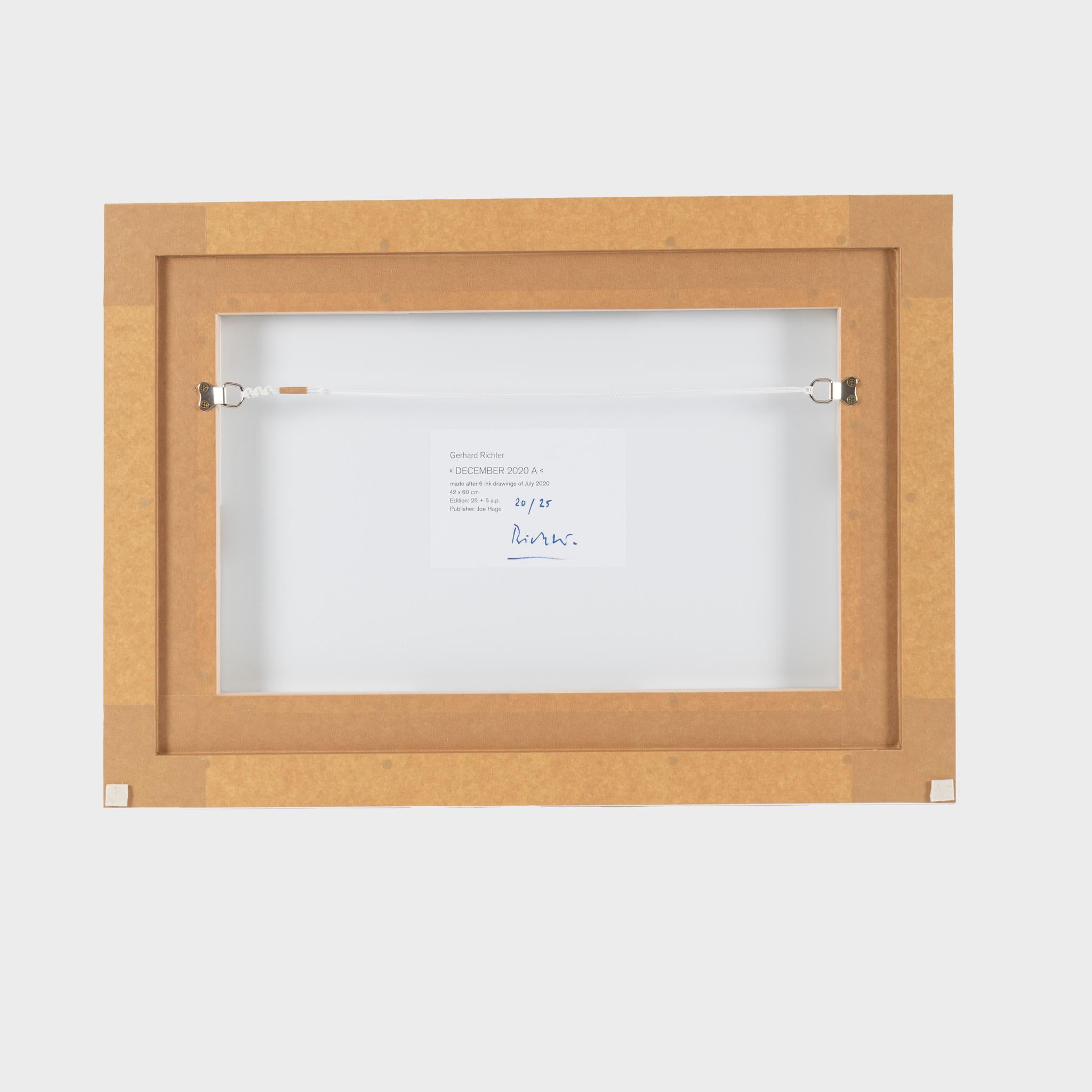 Diasec-mounted Giclée print on aluminium composite panel
Edition of 25
42 x 60 cm (16.5 x 23.6 in)
Signed and numbered 20/25 on a label affixed to the back
After original ink drawing
Published by Joe Hage and HENI Leviathan

Condition on