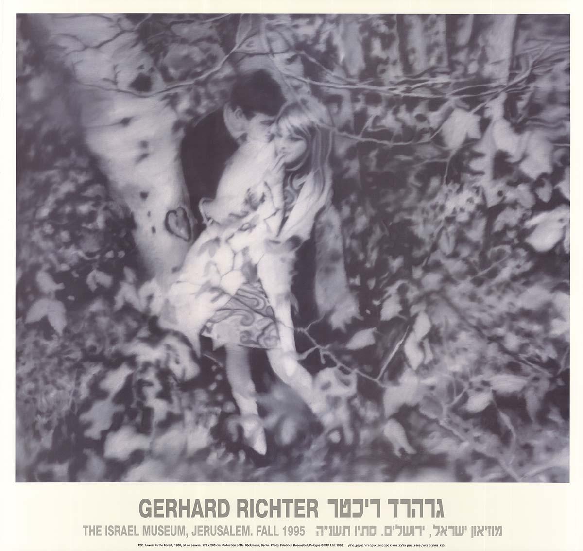 This reproduction of Gerhard Richter's 1966 "Lovers in the Forest" was published for the Israel Museum's Fall 1995 exhibition of the stylistically versatile German artist's work. 
