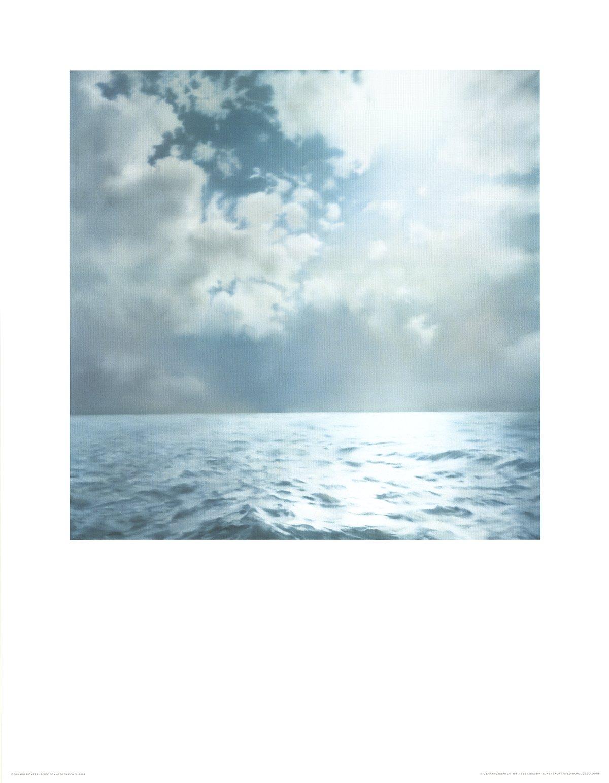 Paper Size: 35.25 x 27.5 inches ( 89.535 x 69.85 cm )
 Image Size: 21.25 x 21.25 inches ( 53.975 x 53.975 cm )
 Framed: No
 Condition: A: Mint
 
This reproduction of Seascape by Gerhard Richter, published by Achenbach Art Editions in 1991, captures