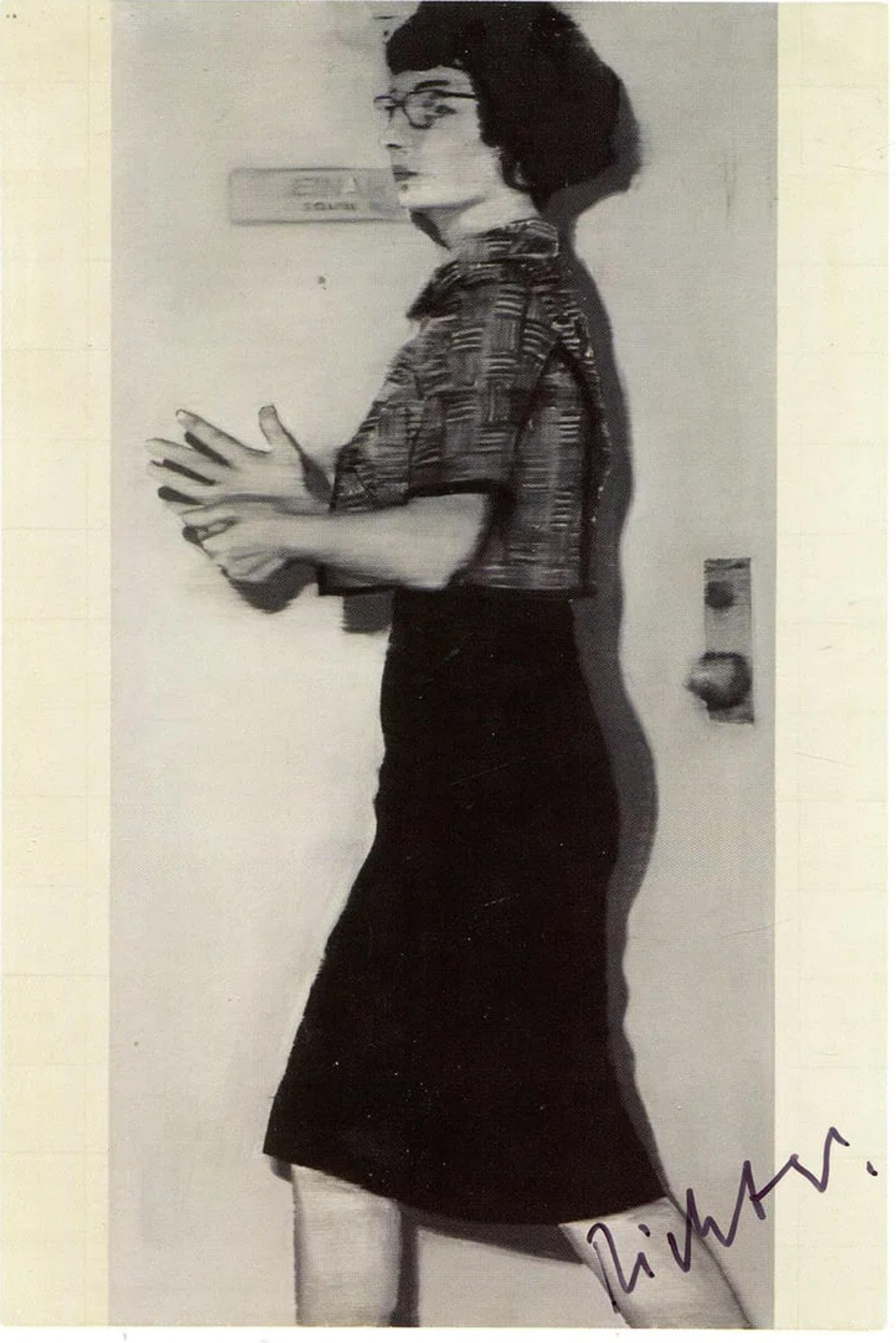 Sekretarin, 1963, (hand signed offset litho postcard by Gerhard Richter), Framed For Sale 3