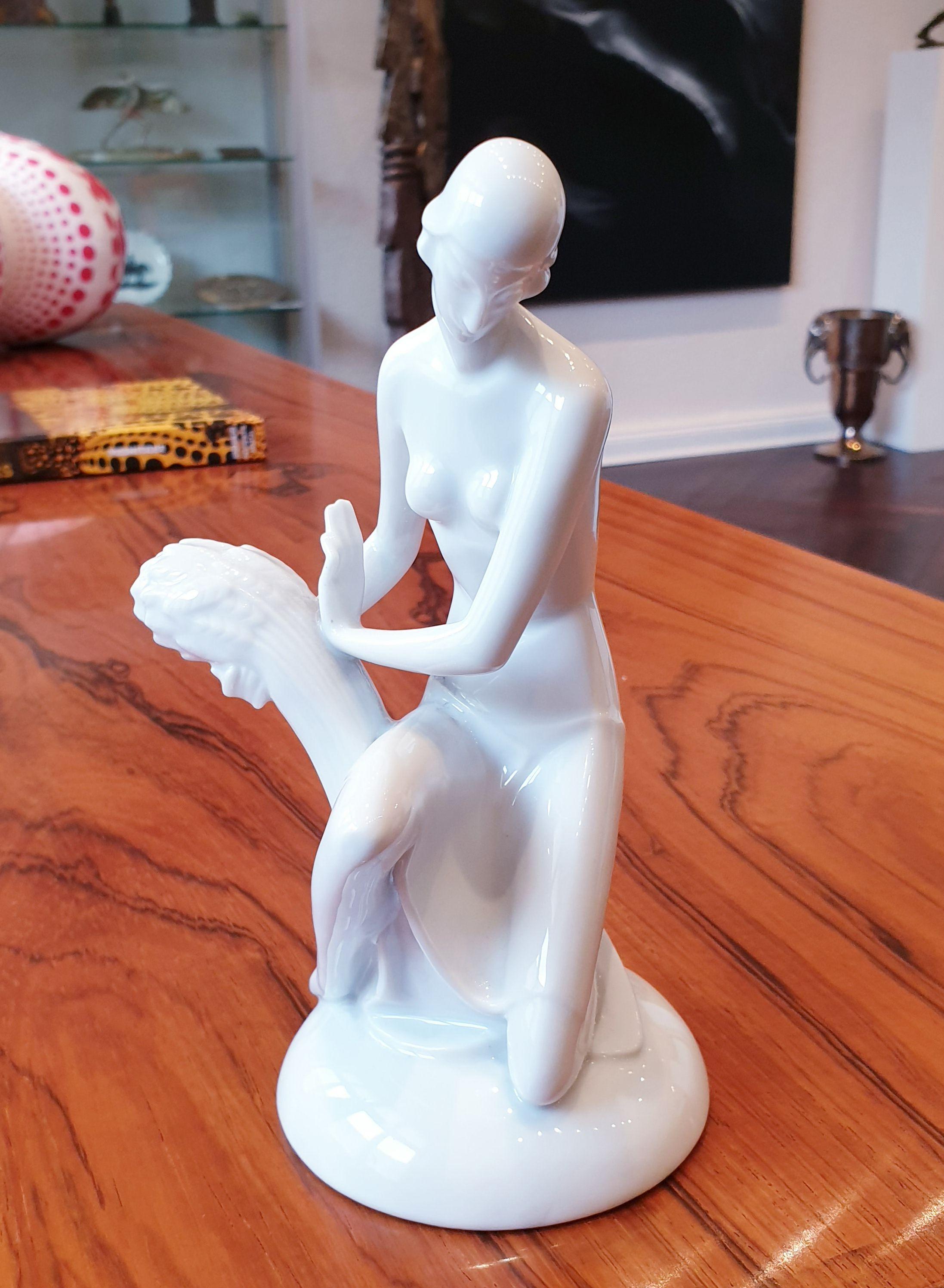 Art Deco porcelain white glazed figure 