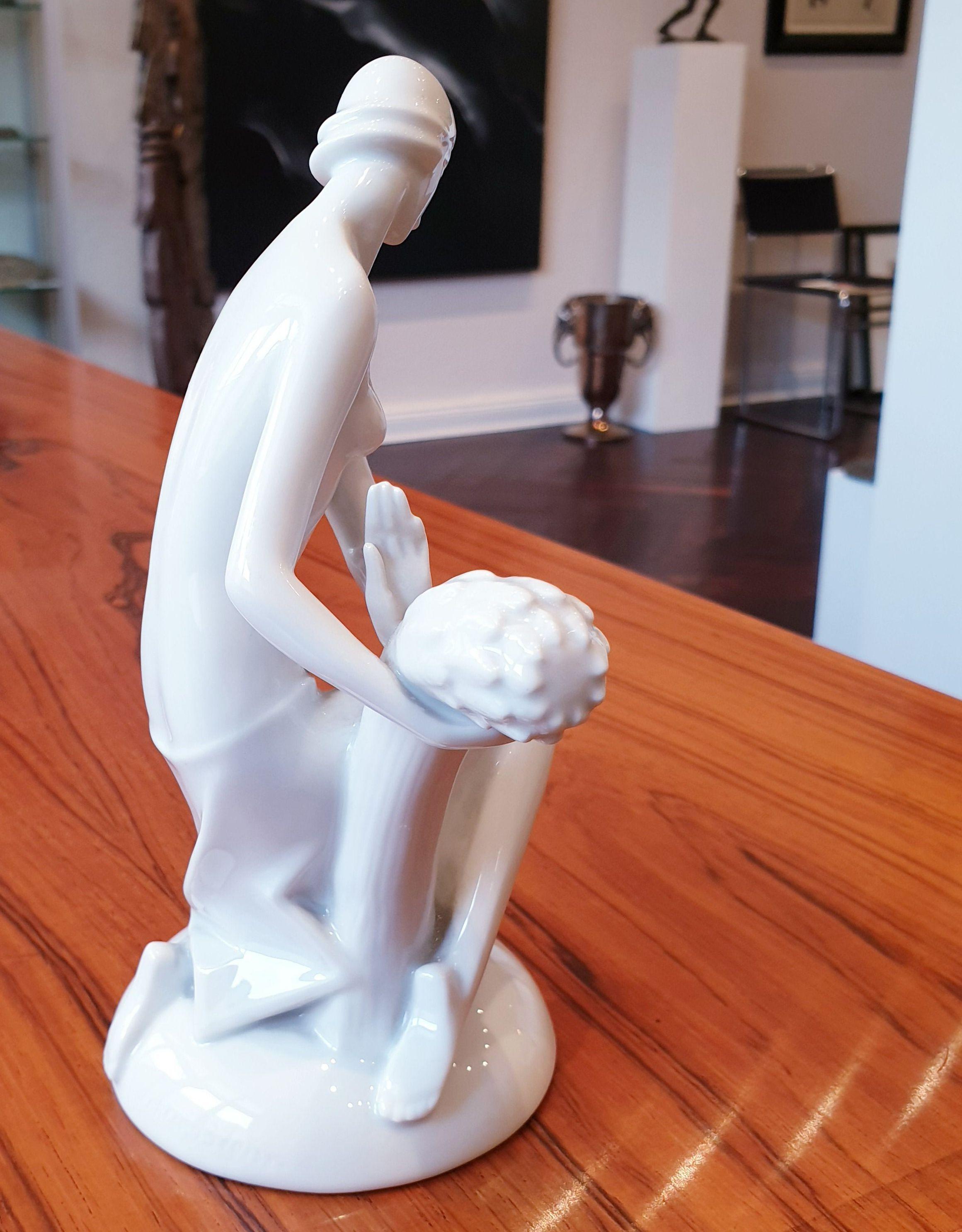 Glazed Gerhard Schliepstein Art Deco Porcelain Figure 