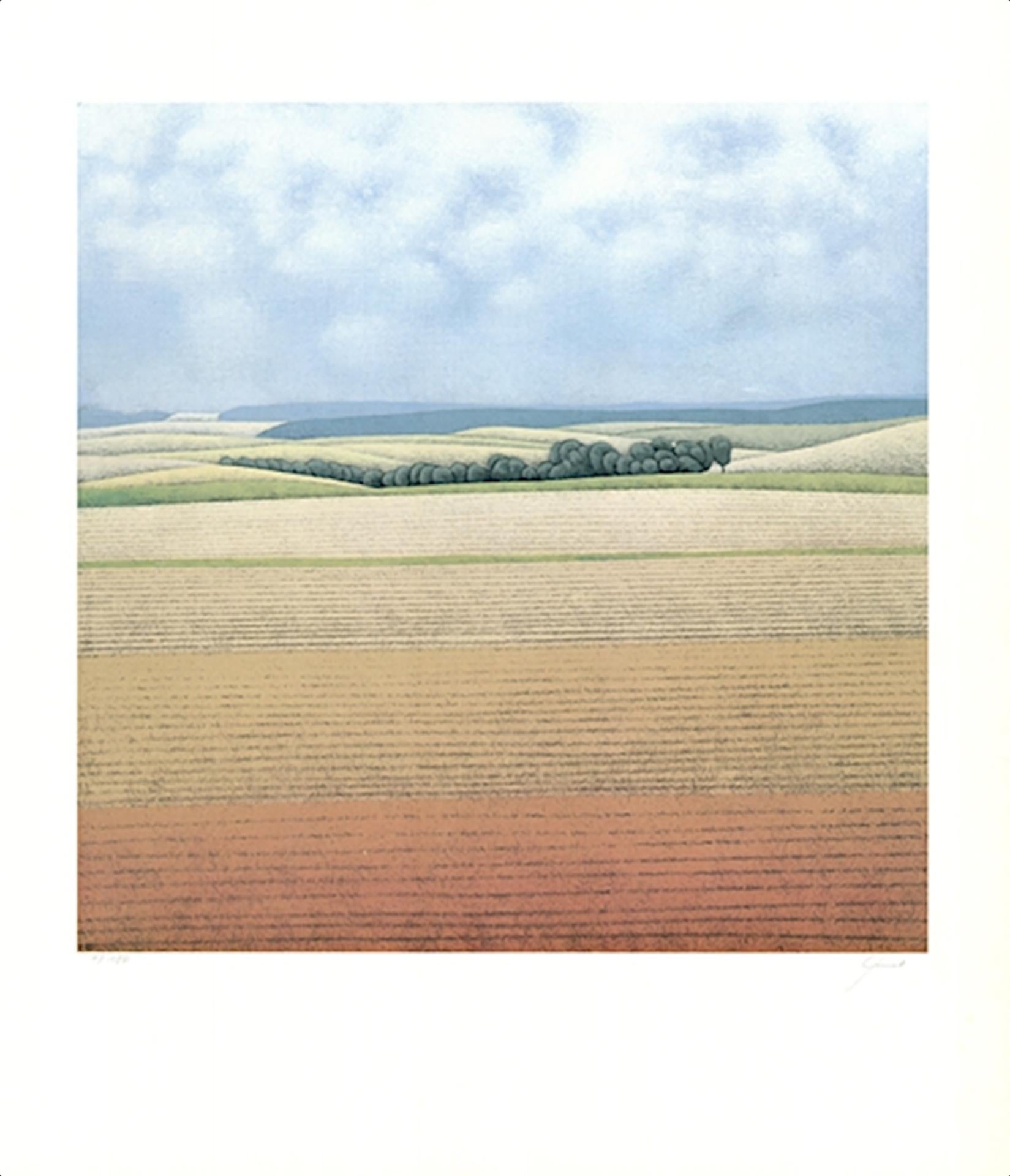 Gerhard Taubert - "Paisaje" - litografía offset en color