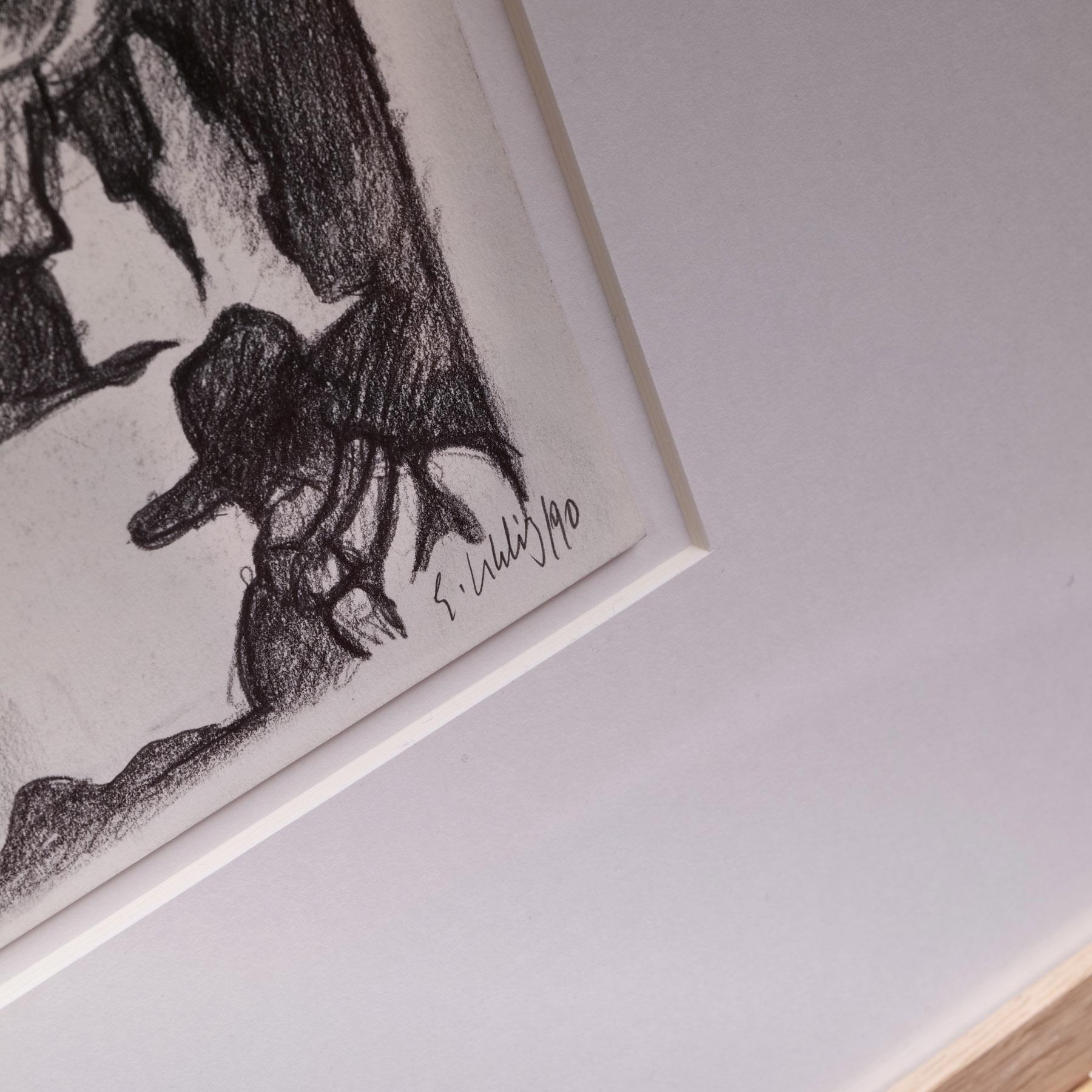 Gerhard Uhlig (1926-2015)  Zeichnung mit Graphitstift, einzigartig, ohne Titel 1990 (Moderne) im Angebot