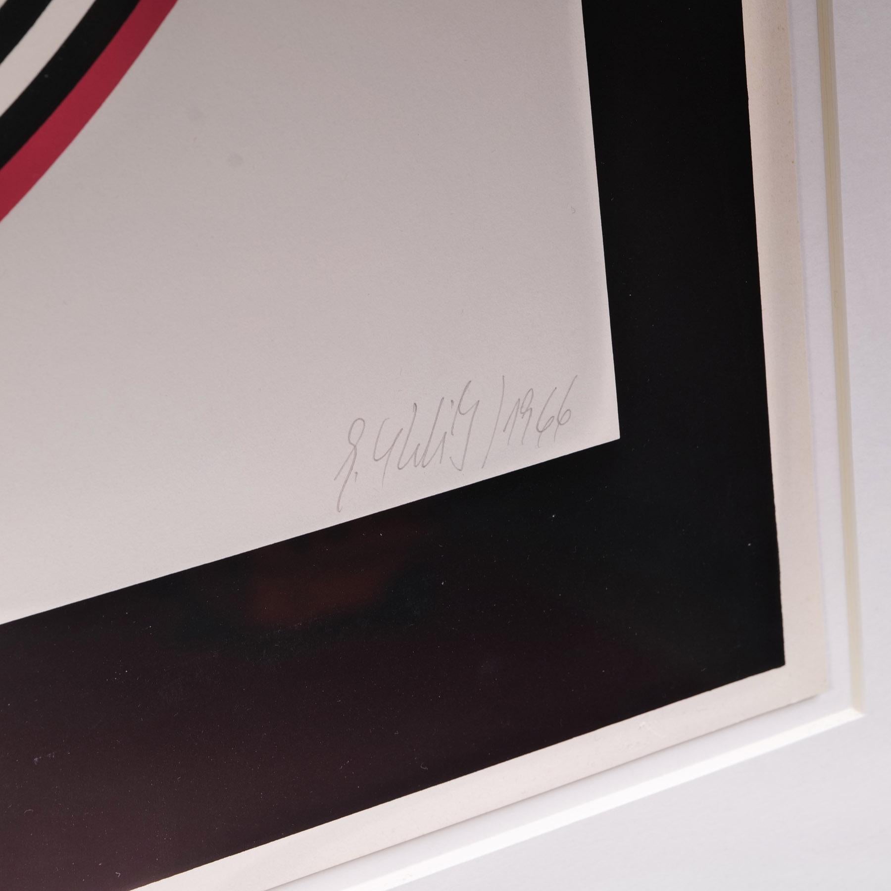 Moderno Gerhard Uhlig 1960 op-art serigrafia 