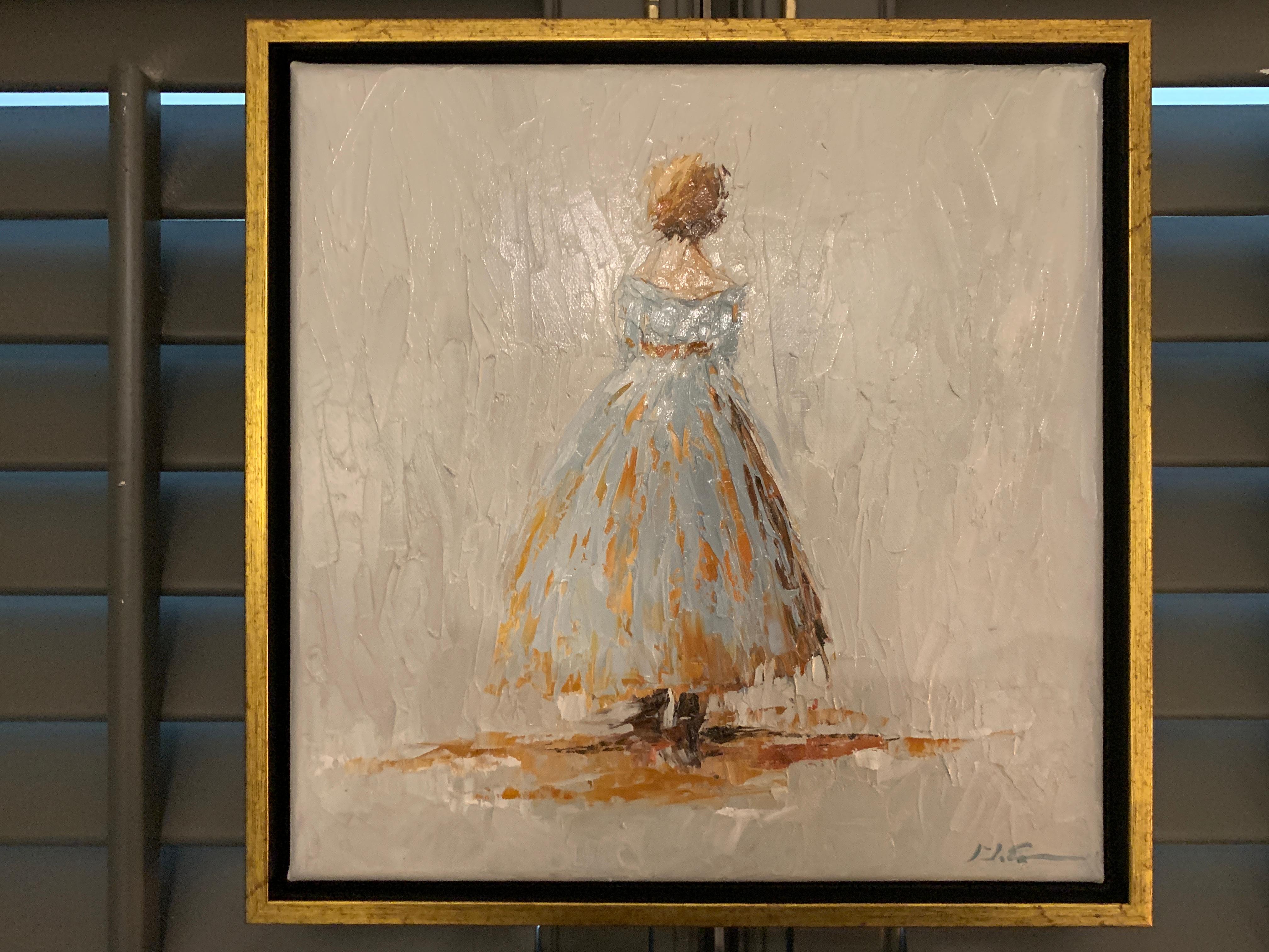 Amelia by Geri Eubanks, Small Framed Impressionist Oil on Canvas Painting 1