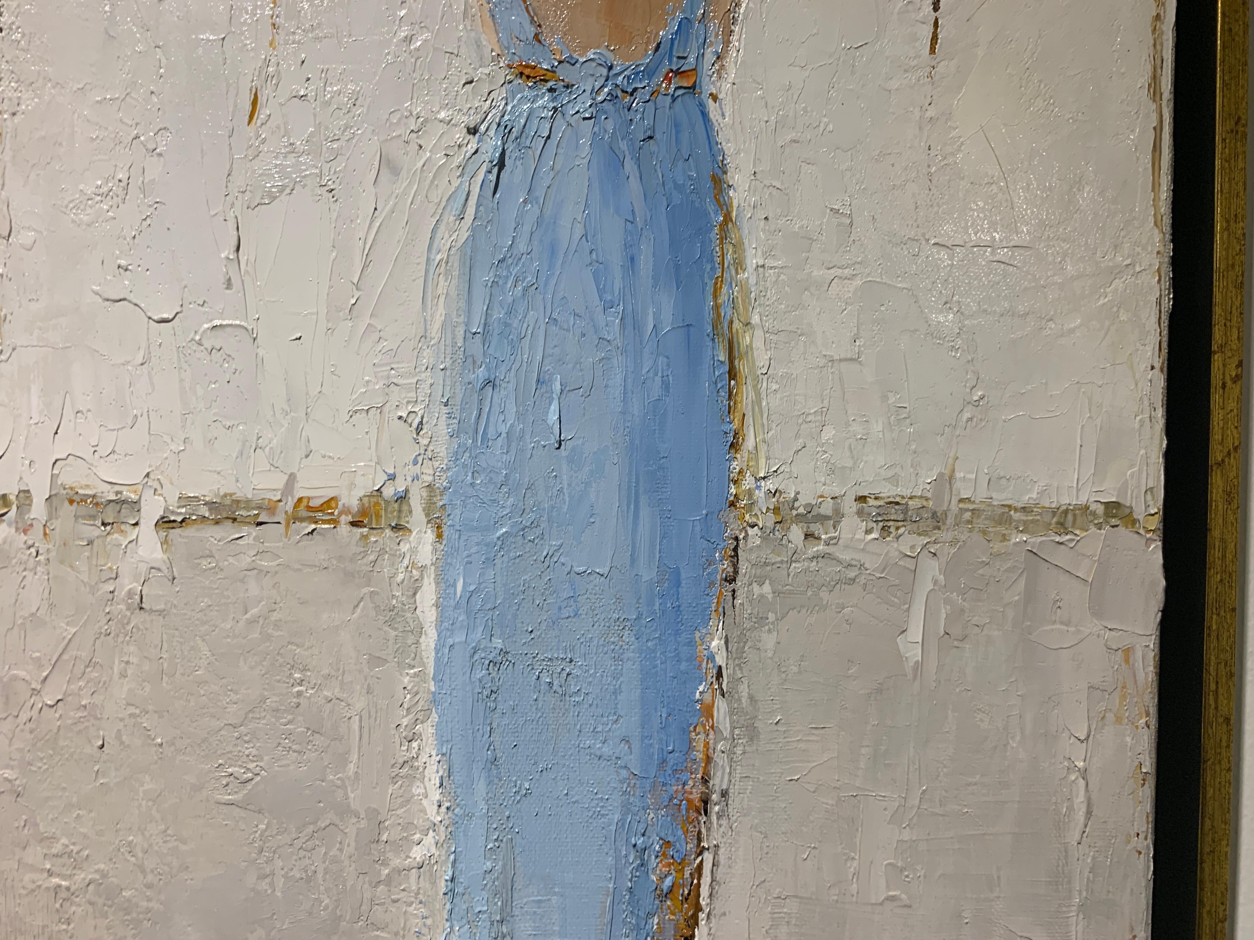Audrey by Geri Eubanks, Vertical Framed Impressionist Oil on Canvas Portrait 3