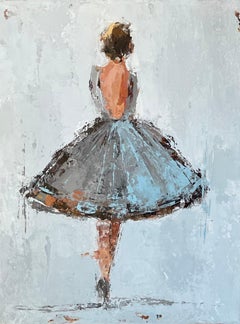 Ballerina in Blue by Geri Eubanks, Framed Figurative Oil on Canvas Painting