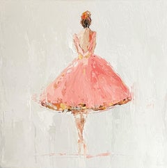 Ballerina In Pink von Geri Eubanks, gerahmtes figuratives Gemälde, Öl auf Leinwand