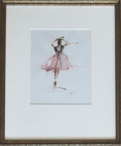 Ballerina Studie 0015 von Geri Eubanks, Kleine impressionistische Figur, Öl auf Papier