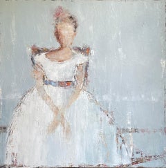 Ballerine en Blanc von Geri Eubanks, gerahmtes figuratives Gemälde, Öl auf Leinwand